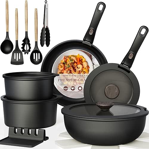 Astercook 21 Pcs Pots and Pans Set Non Stick, Ceramic