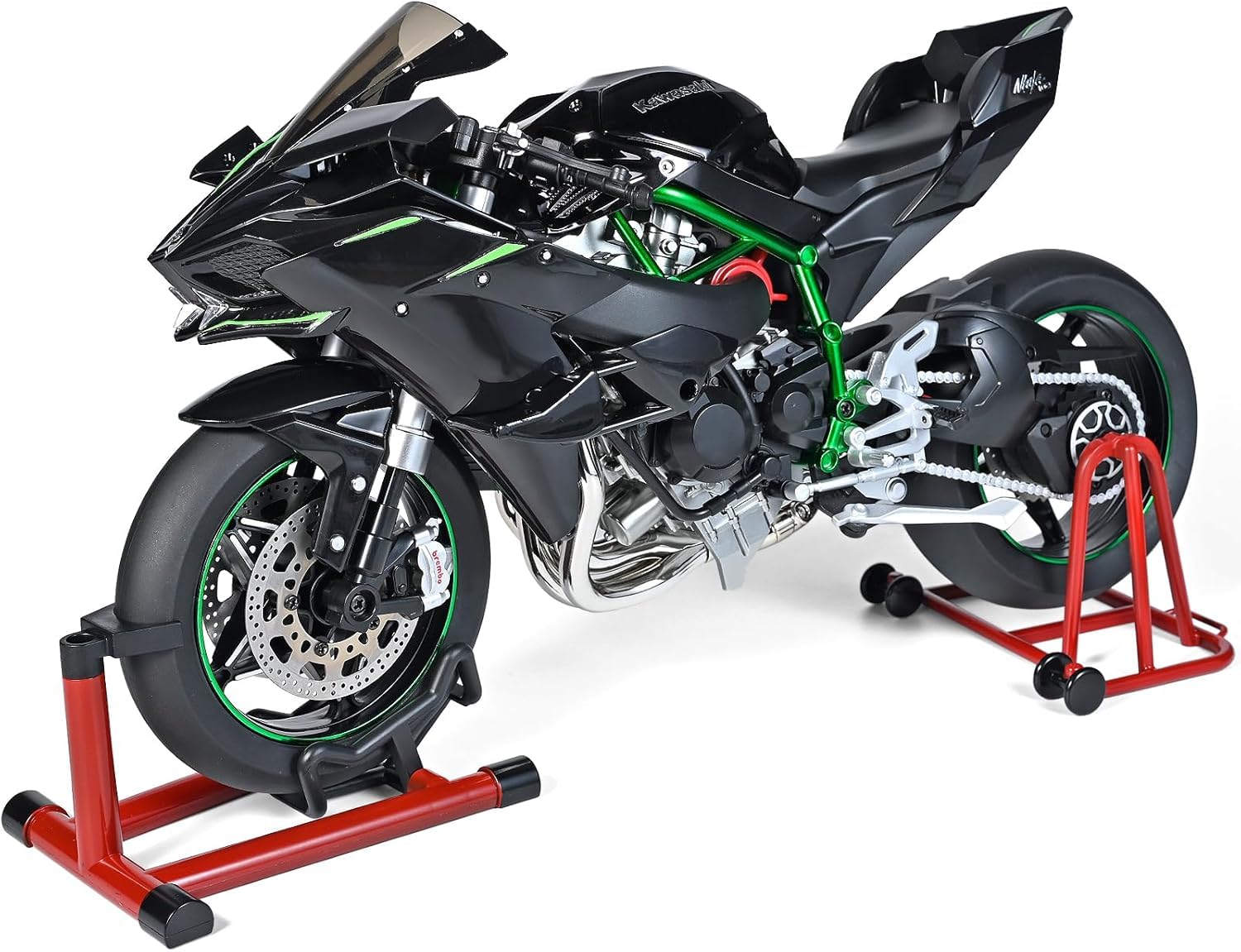 pluspoint diecast h2r bike motorcycle toy 1:6 scale model with sound effects, led lights, ignition system and smoke spray, model vehicle toy street machine alloy simulation super bike