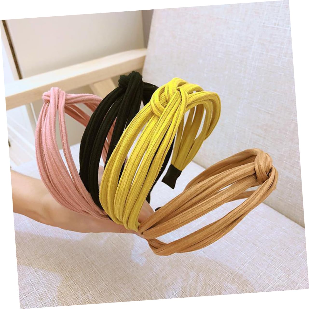 Healeved 12 Pz fascia per barrette hair bow headband hair ribbon bandana Fasce in tessuto di stoffa Fascia per yoga copricapo con incrociato fascia con in maglia maglieria