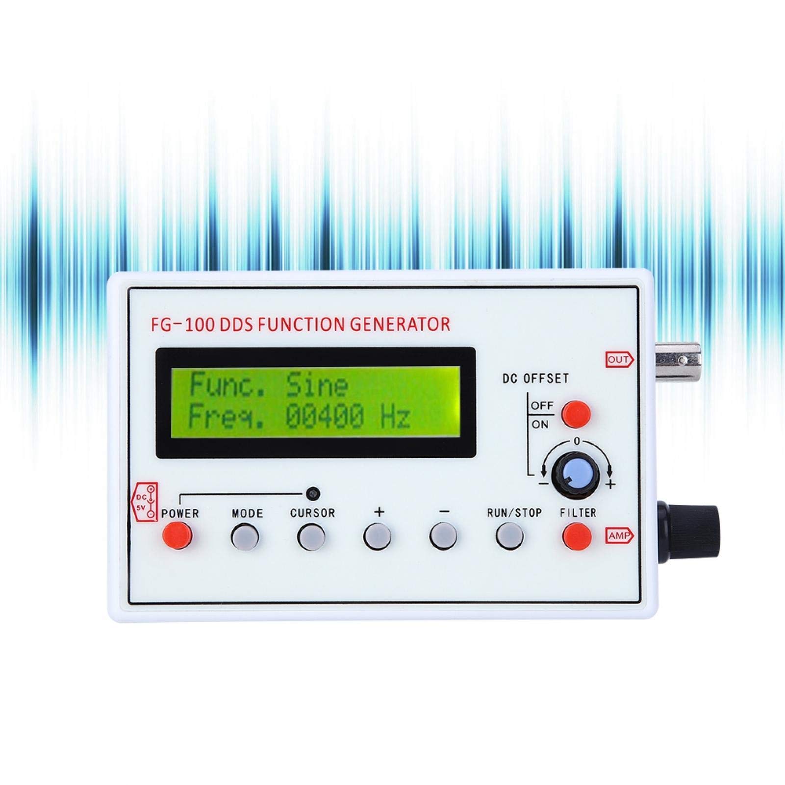 BuyWeek Generatore di Funzioni, FG‑100 DDS Generatore di Segnale 1 HZ‑500 KHz Modulo Sorgente del Segnale con Cavo USB