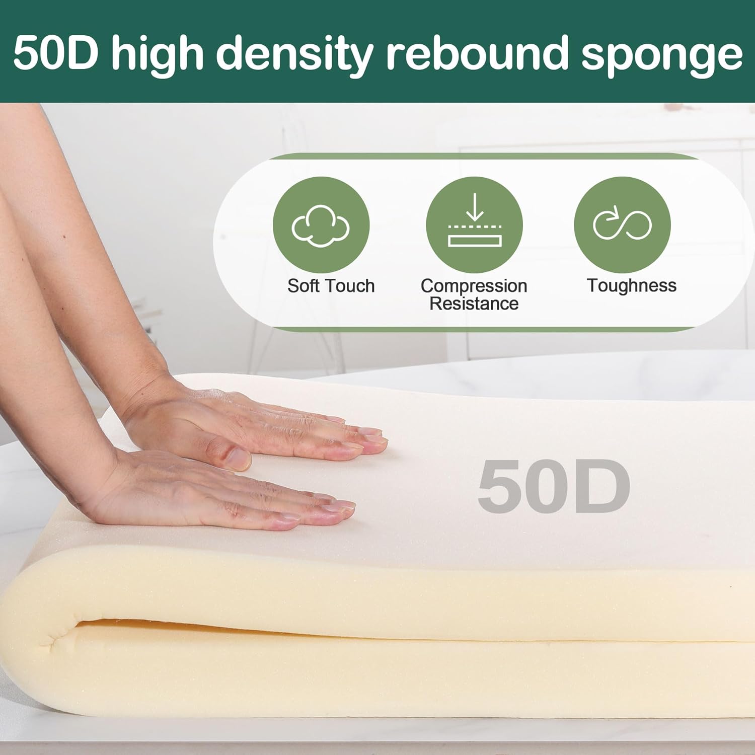 Custom Outdoor Bench Cushions Waterproof,Custom Cushions for Bench,Custom Window Seat Cushions with Non-Slip,Garden Patio,Swing Cushions,50D Foam,Custom Size/Color