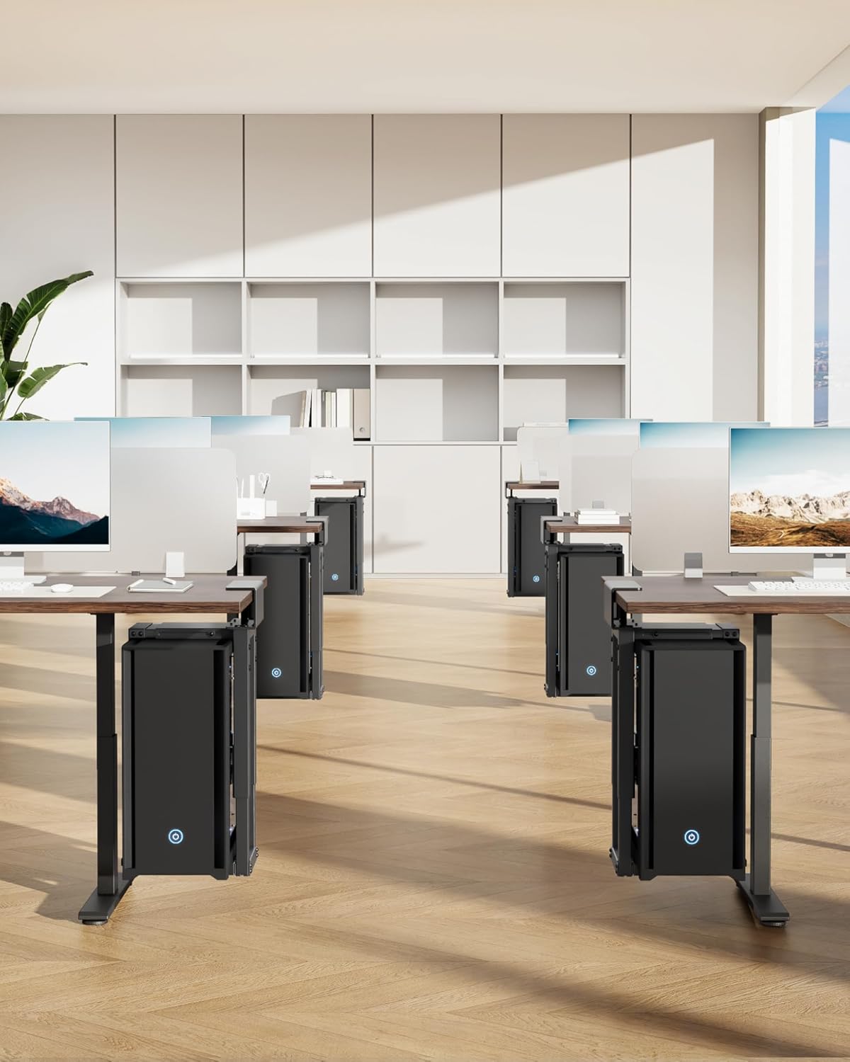 monTEK 66 LBS Heavy-Duty Under Desk PC Mount, Adjustable No-Drill PC Mount with Protective Pads,16.1"-25.6" H, Ideal for Office Home Classroom, Black