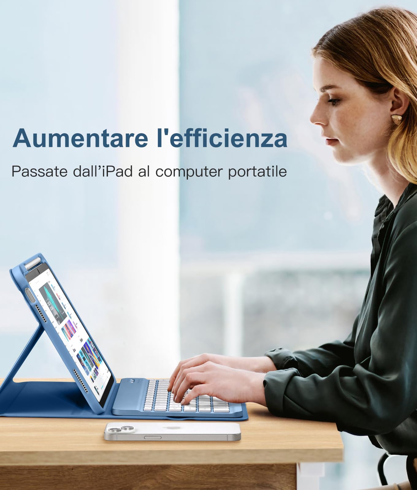 Vobafe Cover iPad 10 Generazione con Tastiera iPad A16 11 Generation (11/10.9 pollici, 2025/2022), Italiano QWERTY con 7 Colori Illuminato, Senza fili Staccabile Custodia con Portapenna, Blu