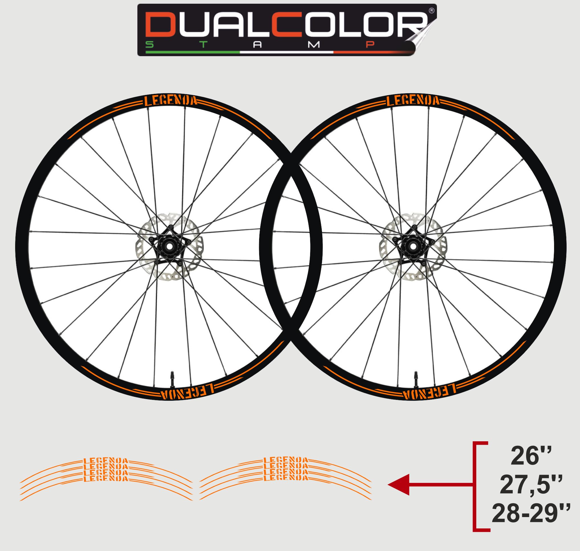 Felgenaufkleber Set Für 26-29 Zoll Fahrräder – 1,8 Cm Breit, Orange, MTB Bike Sticker (27,5 Zoll)