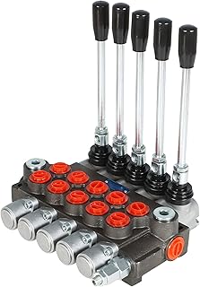 marddpair Hydraulic Valve 5 Spool Hydraulic Directional Control Valve Double Acting Valve 13 GPM 3600 PSI SAE Ports for Tractors Loaders Tanks