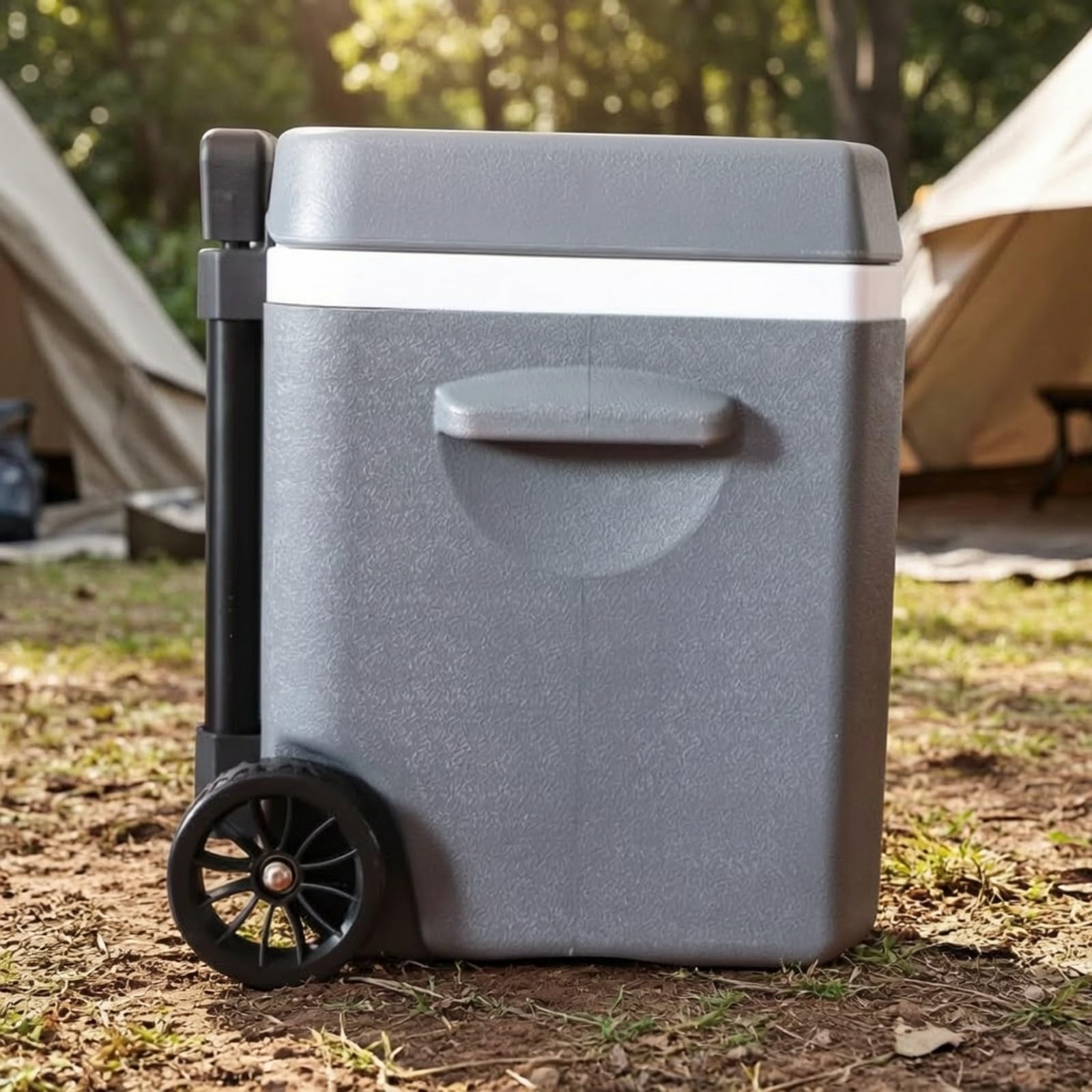 Harilla Kompakt Kühlbox mit Becherhaltern | Robuste Hartplastik-Konstruktion, Kühlbehälter mit Klappdeckel, leicht zu reinigen, Behälter, für Camping, Picknick, Angler