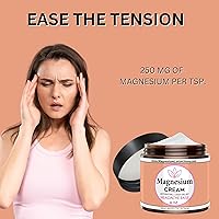 Vista 7 de Crema de magnesio para dolor de cabeza, migrañas, dolor muscular, alivio de calambres con manteca de karité, aceite de coco, aloe, vitamina E, crema