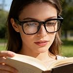 LICAEVEY Lunettes intelligentes avec Bluetooth 5.3, Objectifs de blocage de la lumière bleue photochromique, haut-parleurs d'oreilles ouvertes, 15H Temps de jeu pour les appels musicaux