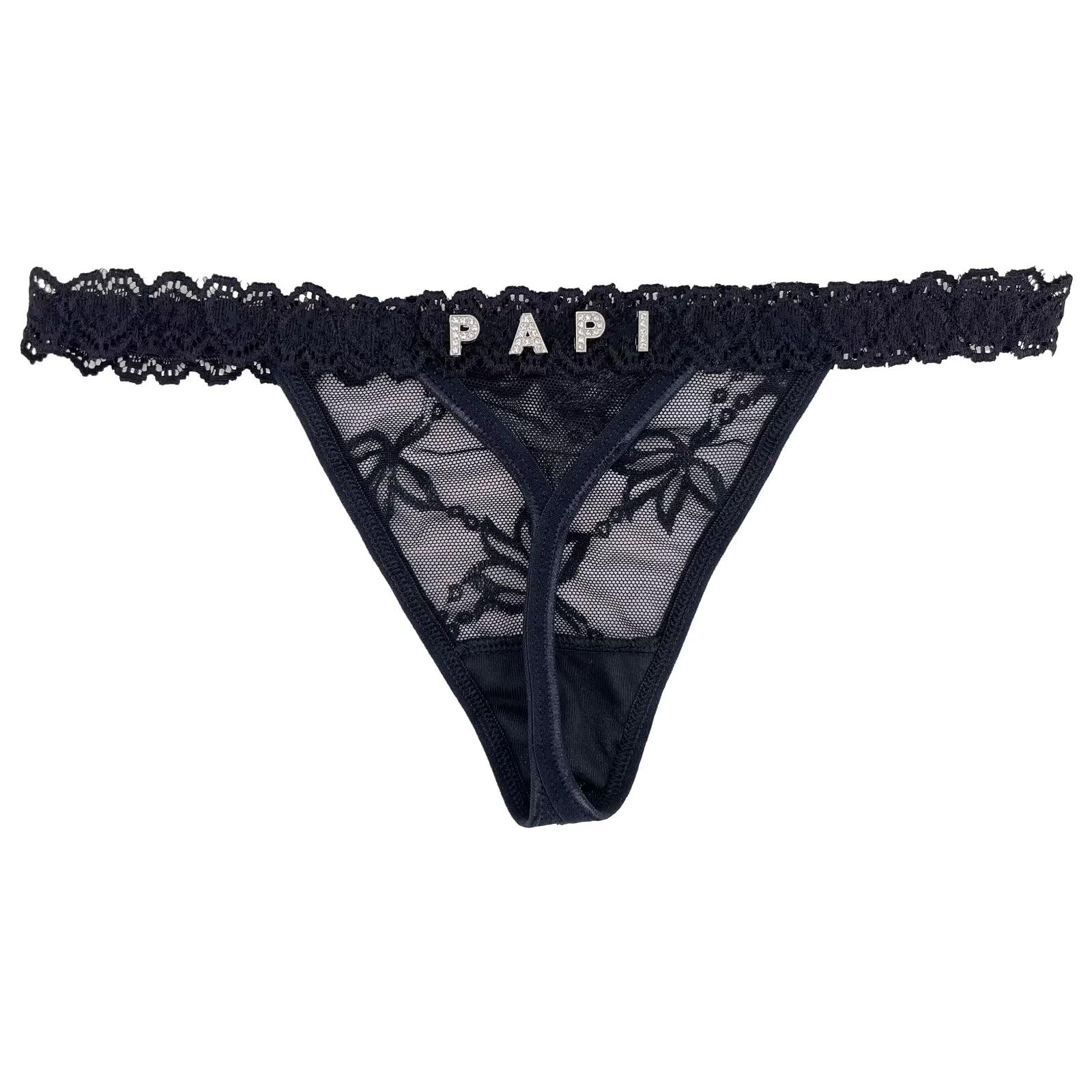 TYUEISP Custom Thong With A Special Meaning Word Daddy Personalized Thong Lace Low Rise Underwear Panties for Women