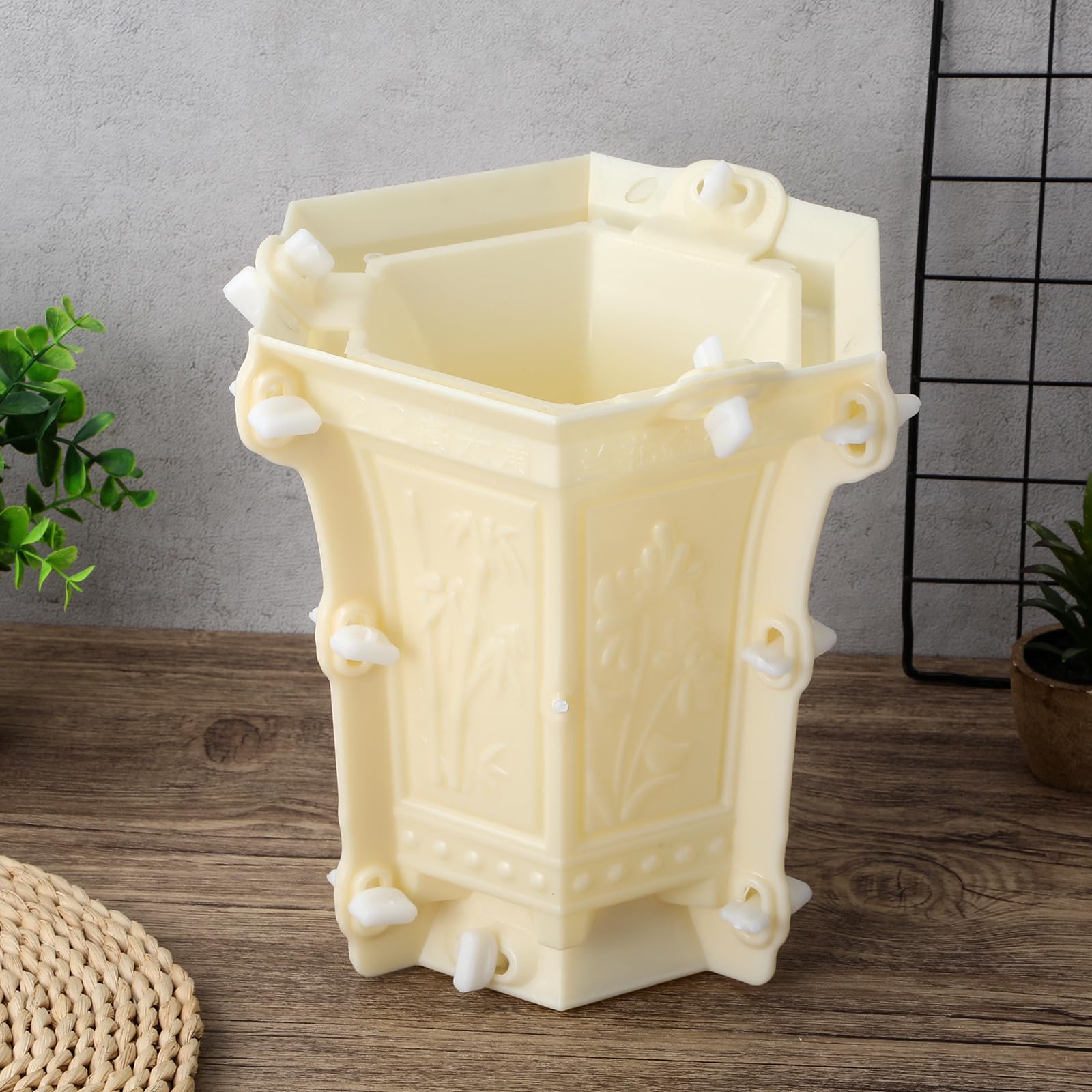 Abaodam Stampo Esagonale in Plastica Bianca per Vaso da Fiori Fai da Te