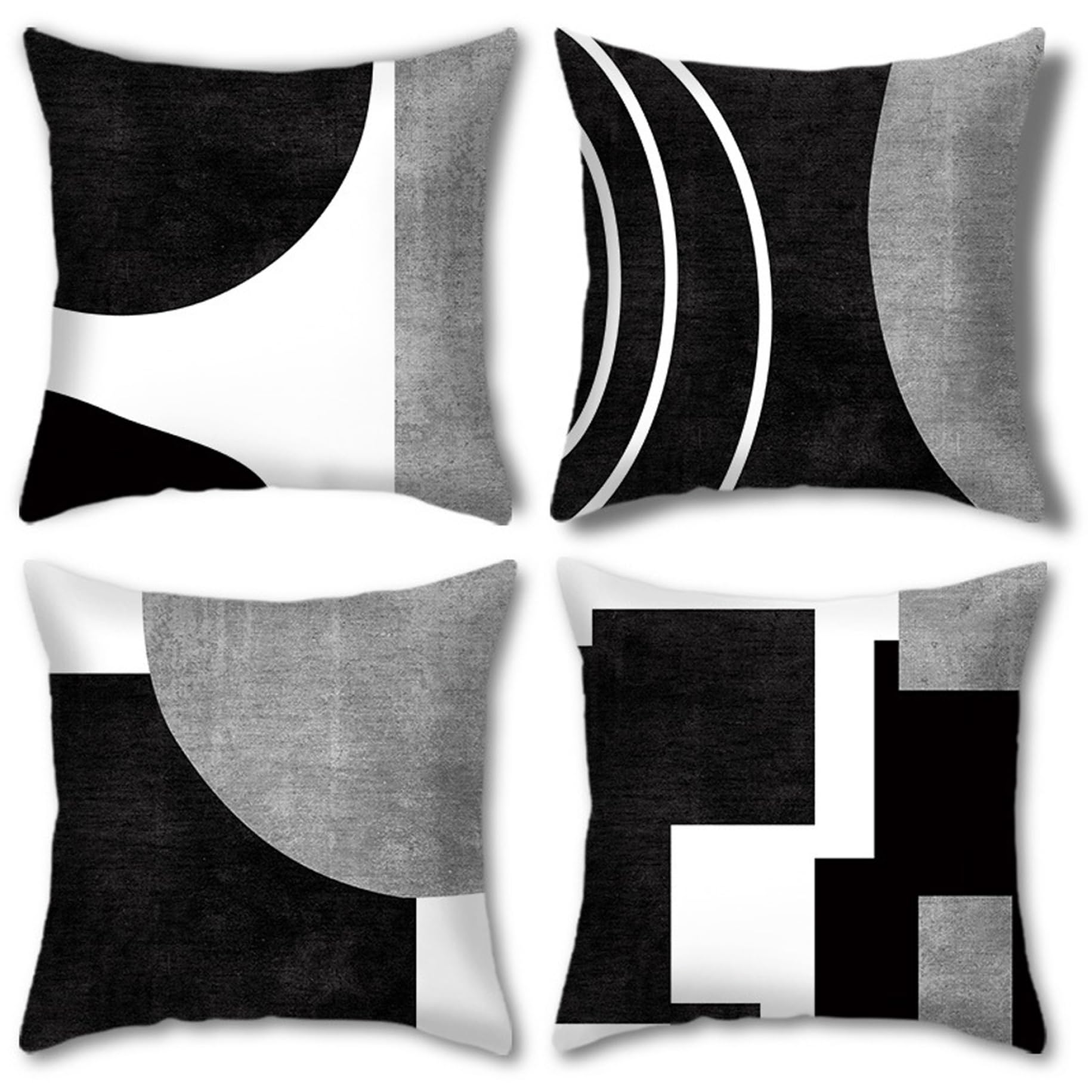 Housses de coussin géométriques 45x45 cm lot de 4 pour canapé