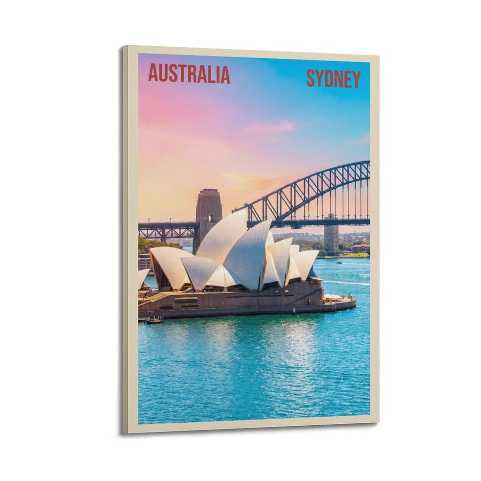 XKUGA Zen Landscape Australia Sydney Travel Poster Modern Decorative Canvas Prints - Ideal Wall Art for Family, Man Cave, Game Room, Boys & Girls Bedroom 20x30inch(50x75cm)