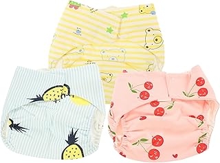 Hohopeti 3 Peças Roupas Íntimas Para Crianças Calças De Treinamento Para Crianças Roupas Íntimas Para Bebês Fraldas Reutilizáveis Para Bebês Calças De Treinamento Infantis Fraldas De