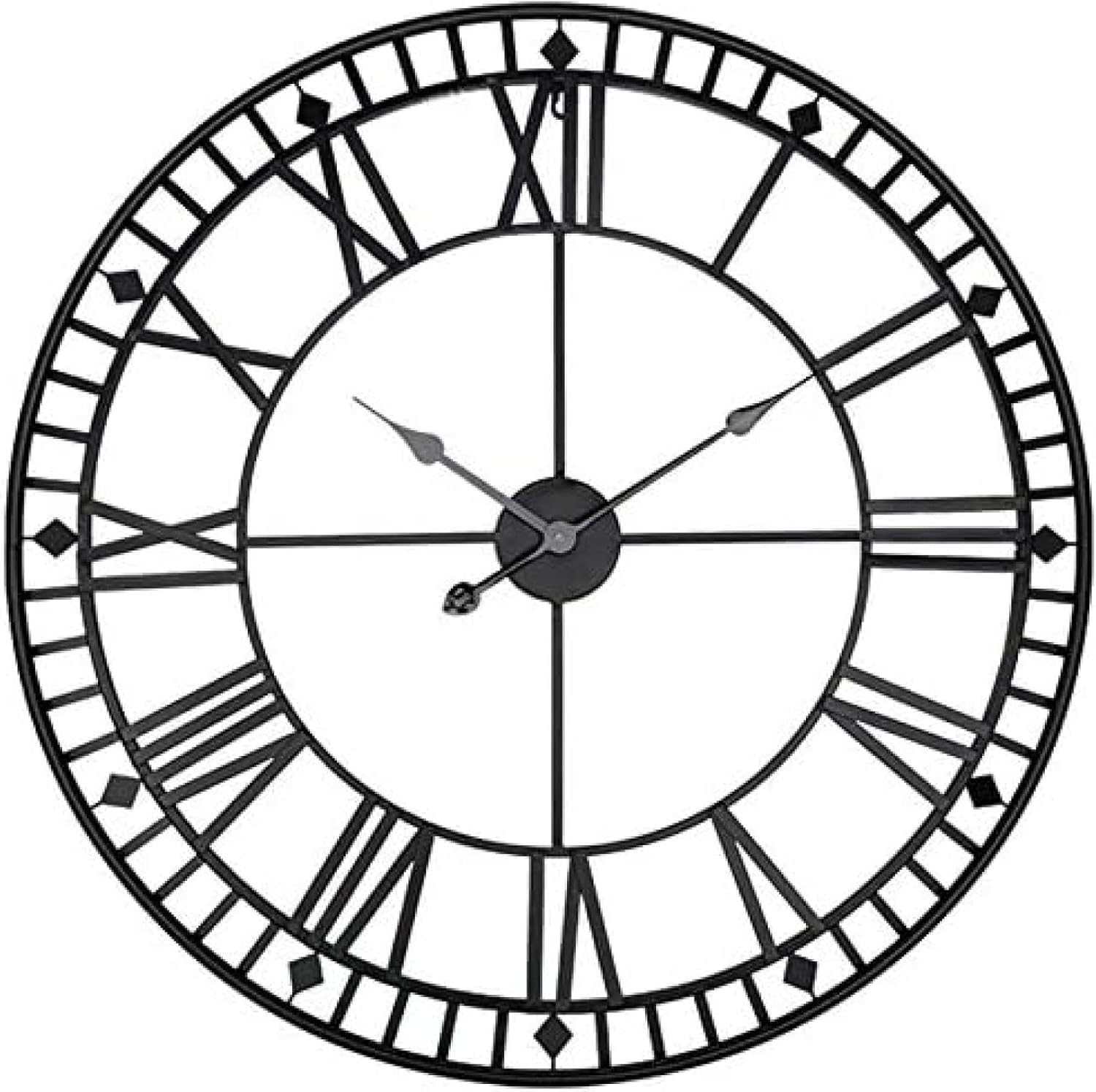 Horloge murale de jardin étanche géante avec chiffres romains pour déco extérieure