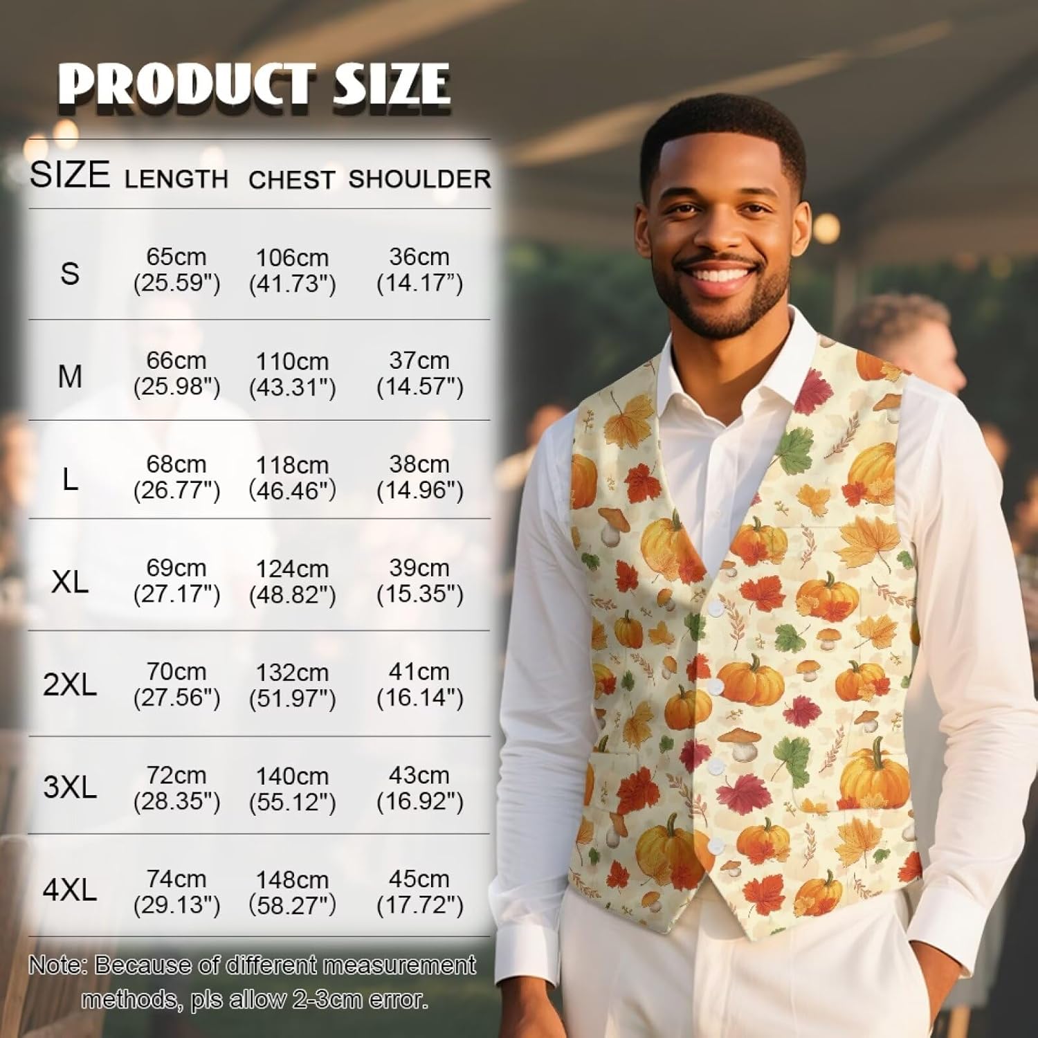 INSTANTARTS Men's Vest Jacket V Neck Vest for Men Casual Sleeveless with Pockets Waistcoat Casual Vests Fashion