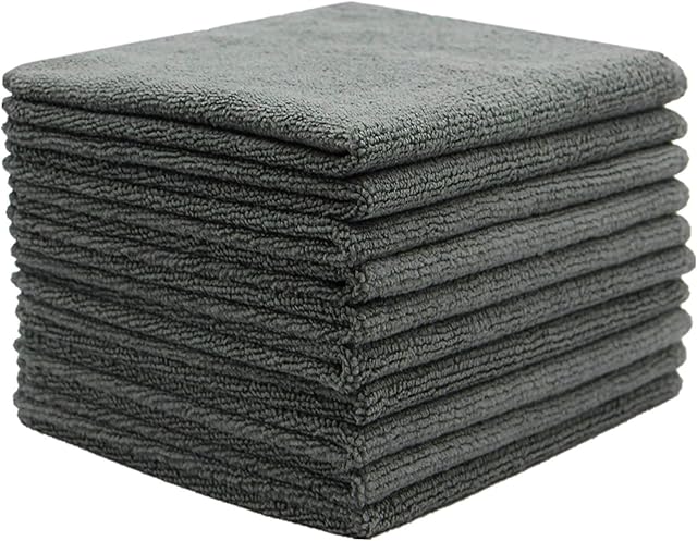 FYIEN Microfiber Dish Cloths Super Absorbent Kitchen Wash Cloth Dish Rags for Washing Dishes Fast Drying Cleaning Cloths 30cm x 30cm 10Pack Grey