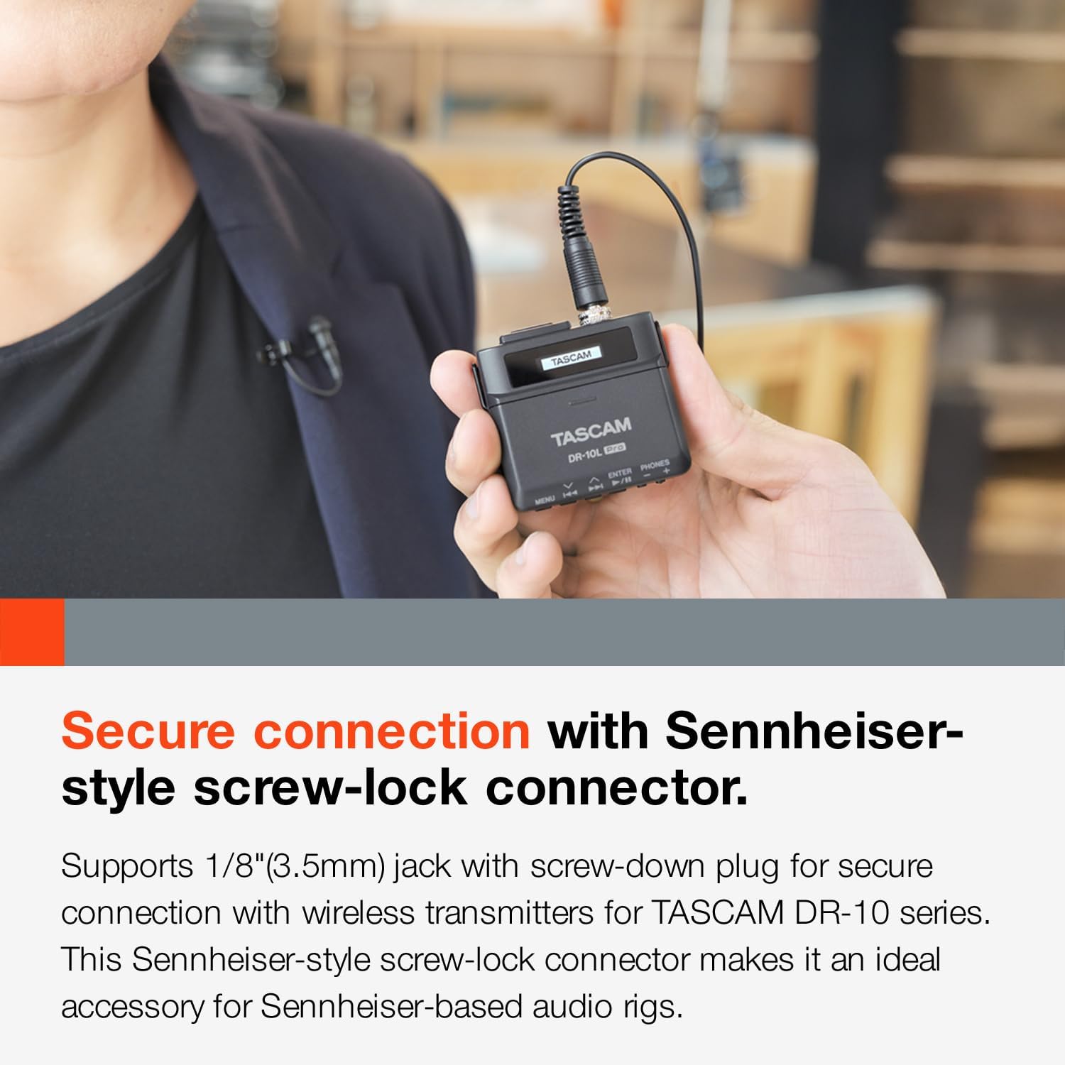 Tascam TM-10LB Lavalier Microphone, Black