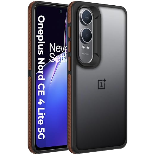 A rtistque Frosted Ultra Matte Back Cover Case for OnePlus Nord CE 4 Lite 5G Smooth Sides with Grip Stylish Protective Design Raised Camera Edges Polycarbonate Thermoplastic Polyurethane - Brown