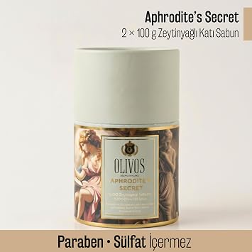 Olivos Geleneksel El Yapımı%100 Zeytinyağlı Katı Sabun | Beyaz Sabun Kokusu | Premium Kutulu | 2×100 g (Aphrodite’s Secret)