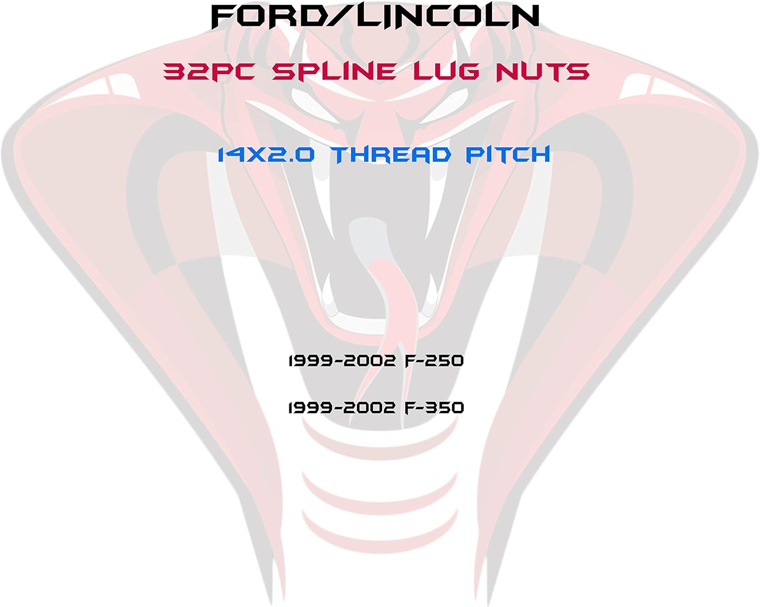 Venum wheel accessories 32 pc Black Duplex Spline 14x2.0 Spline Lug Nuts | Fits: F250 & F350 1999-2002 w/ 2 Key Sockets