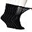 +MD Diabetic Socks Men Women-6 Pairs, Non-Binding Extra Wide Crew Socks, Circulator Socks for Edema 10-13 Black