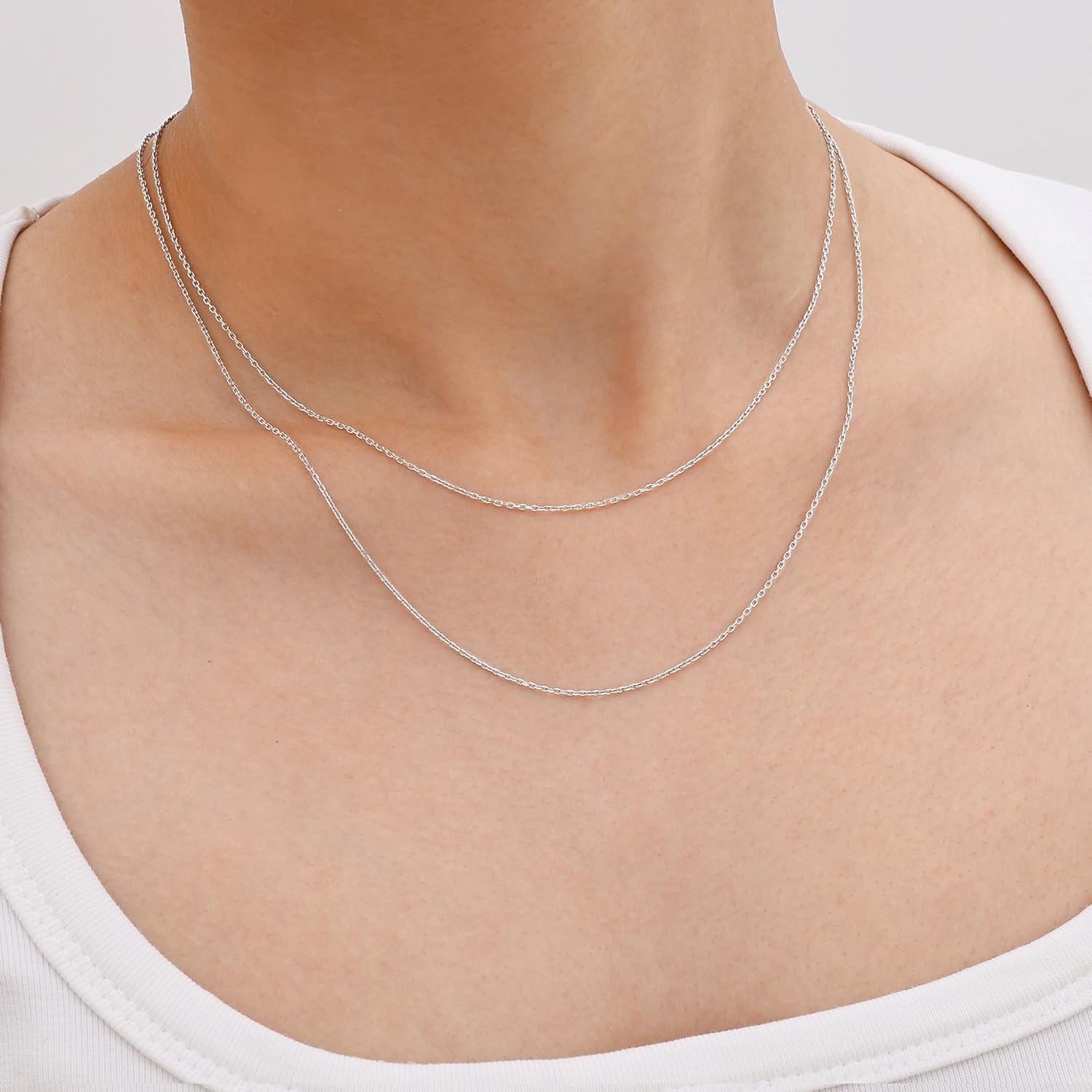 Gacimy Chain Necklace for Women, 14K Gold Plated/Silver Tone Cable Chain for Women, 1.1/1.3mm Thin Dainty Necklace Chains 16-24 Inch - Image 6