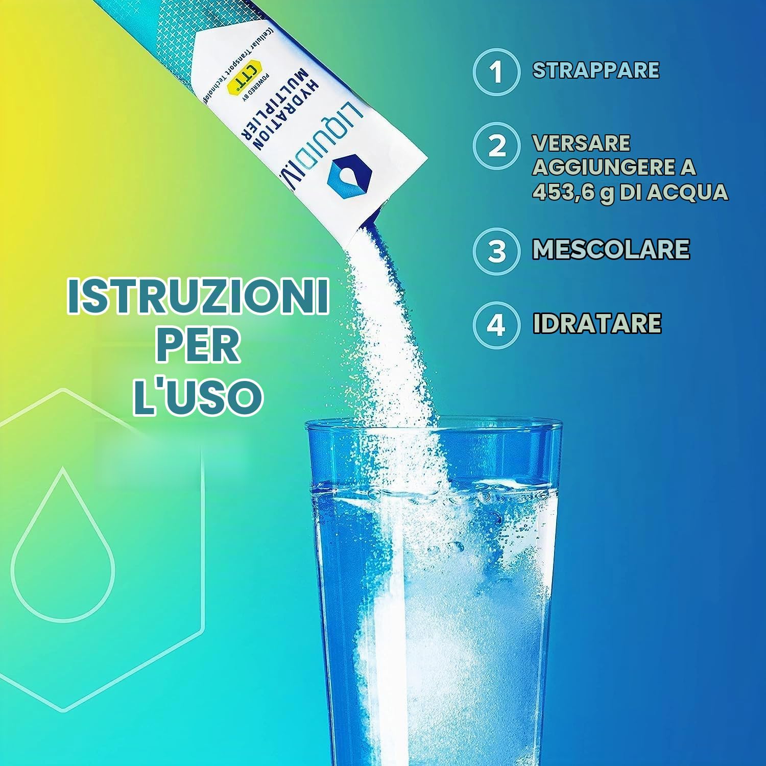 Liquido IV Idration Moltiplicatore – Lime – Powder Packets | Liquido Idration Drink Mix | Easy Open Single-Sserving | Non OGM | 30 Pack