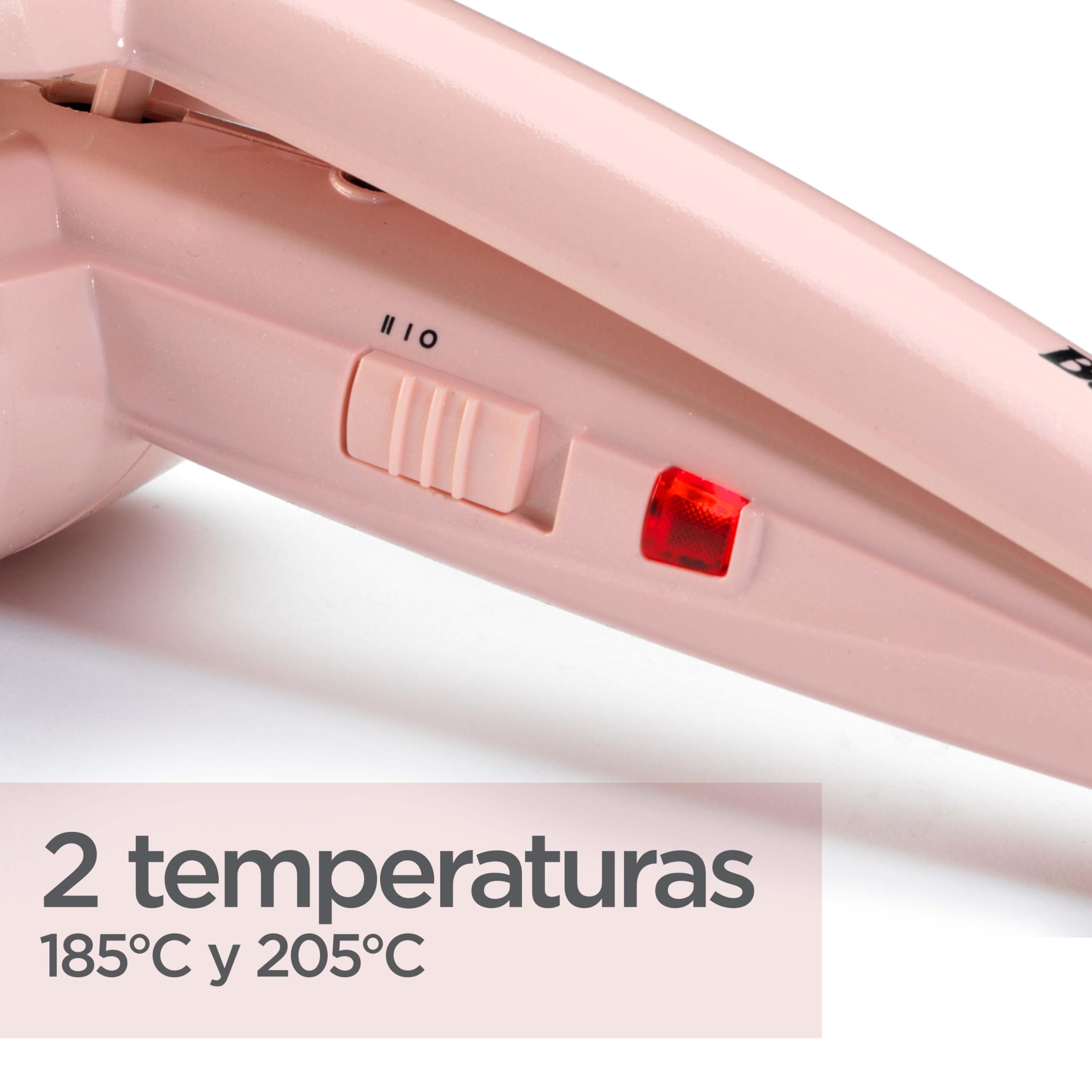 BaByliss Curl Secret Rose Blush - Rizador Automático, Peinados fáciles y rápidos, Rizos duraderos, 2 Ajustes de temperatura, Hasta 205°C, Rosa, 2664PRE