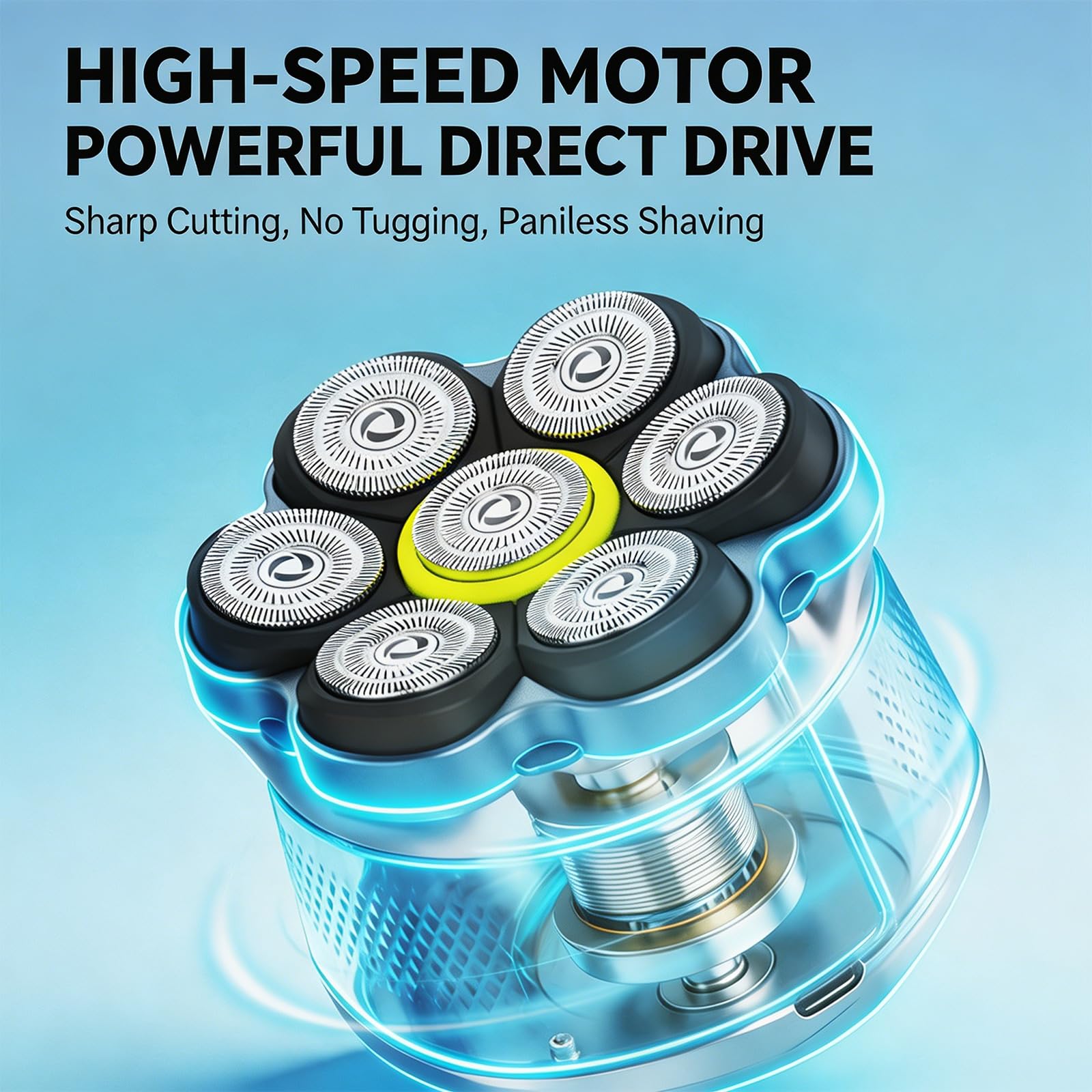 Rasoio rotativo per uomo 7 Setup con lunga durata della batteria Buona capacità Rasoio della batteria
