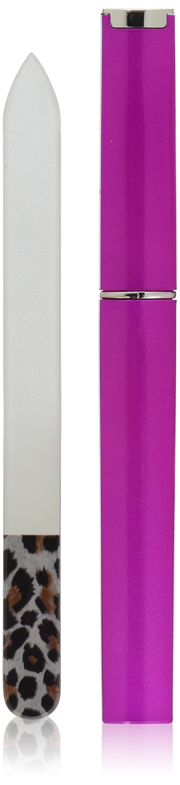 Swissco Glass Nail File Safari Design with Pink Carry Case, 2 Count