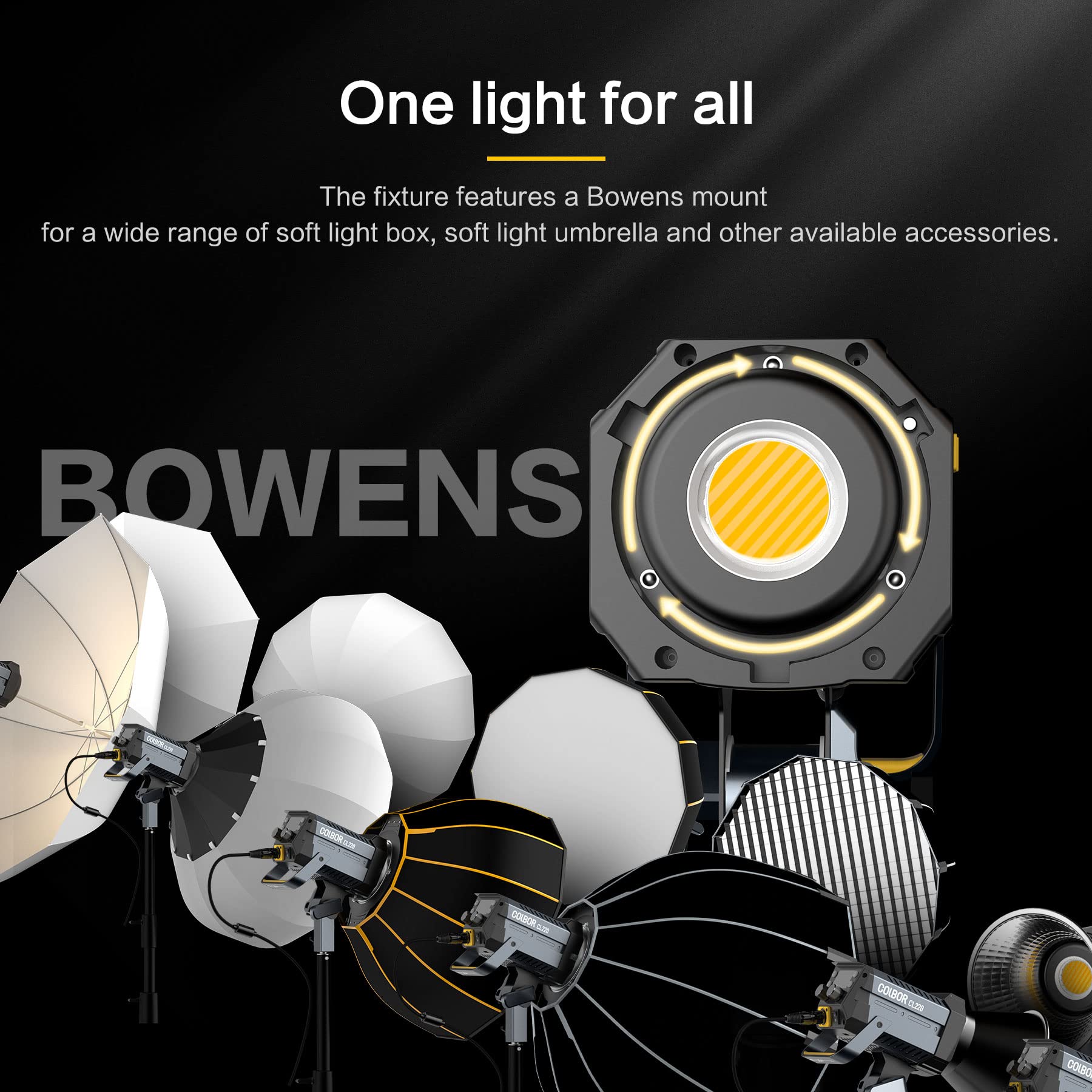 COLBOR CL220 COB LED Video Light 220 W 2700-6500 K CRI96+ App