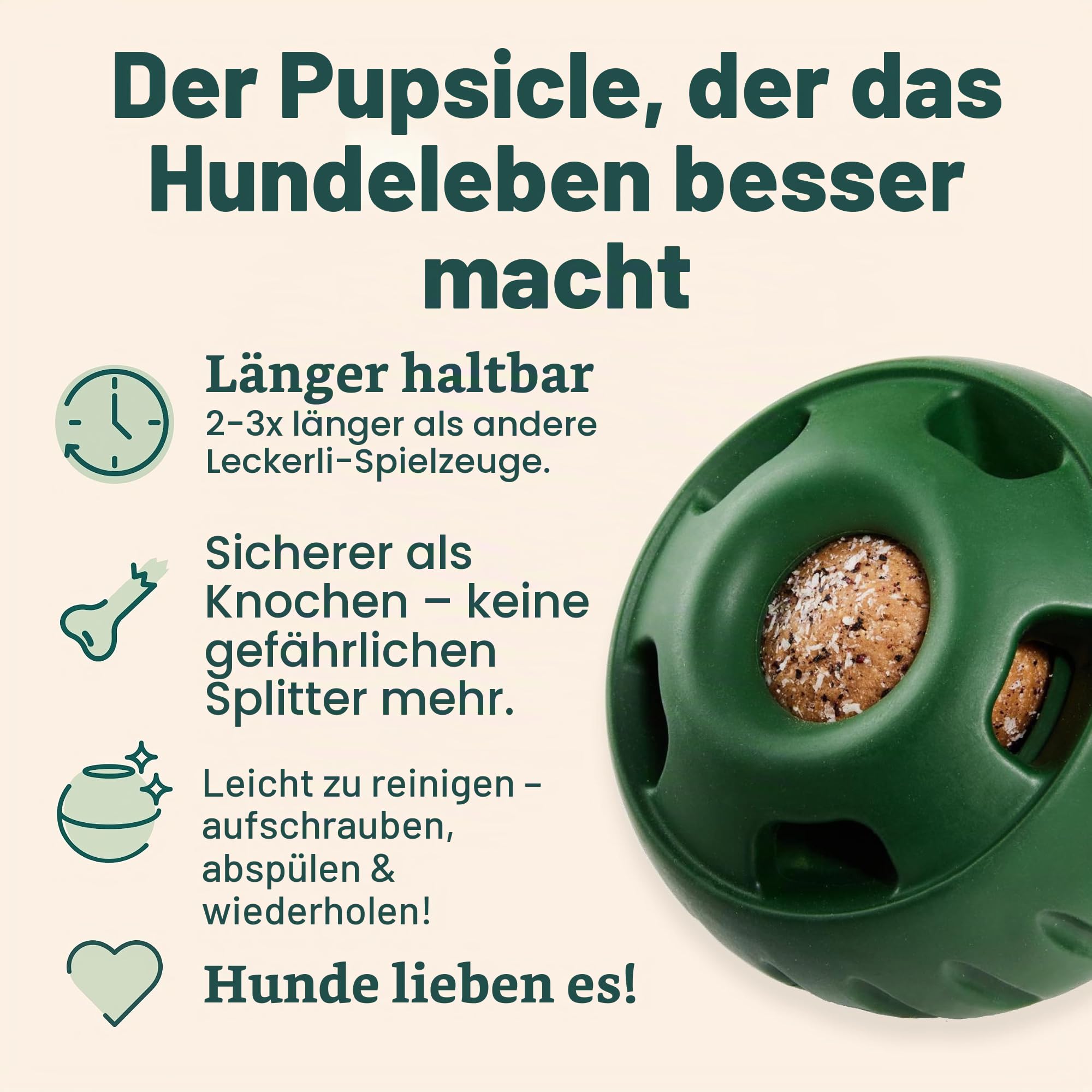 WOOF Pupsicle and Treat Tray - Langlebiges interaktives Hundespielzeug gegen Langeweile und Silikonform - wiederverwendbar, spülmaschinenfest - für kleine Hunde von 4,5-11,3 kg