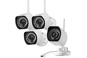 Zmodo Outdoor Security Cameras Wifi: 4-Pack Home Security Solution with Night Vision and IP66 Weatherproofing