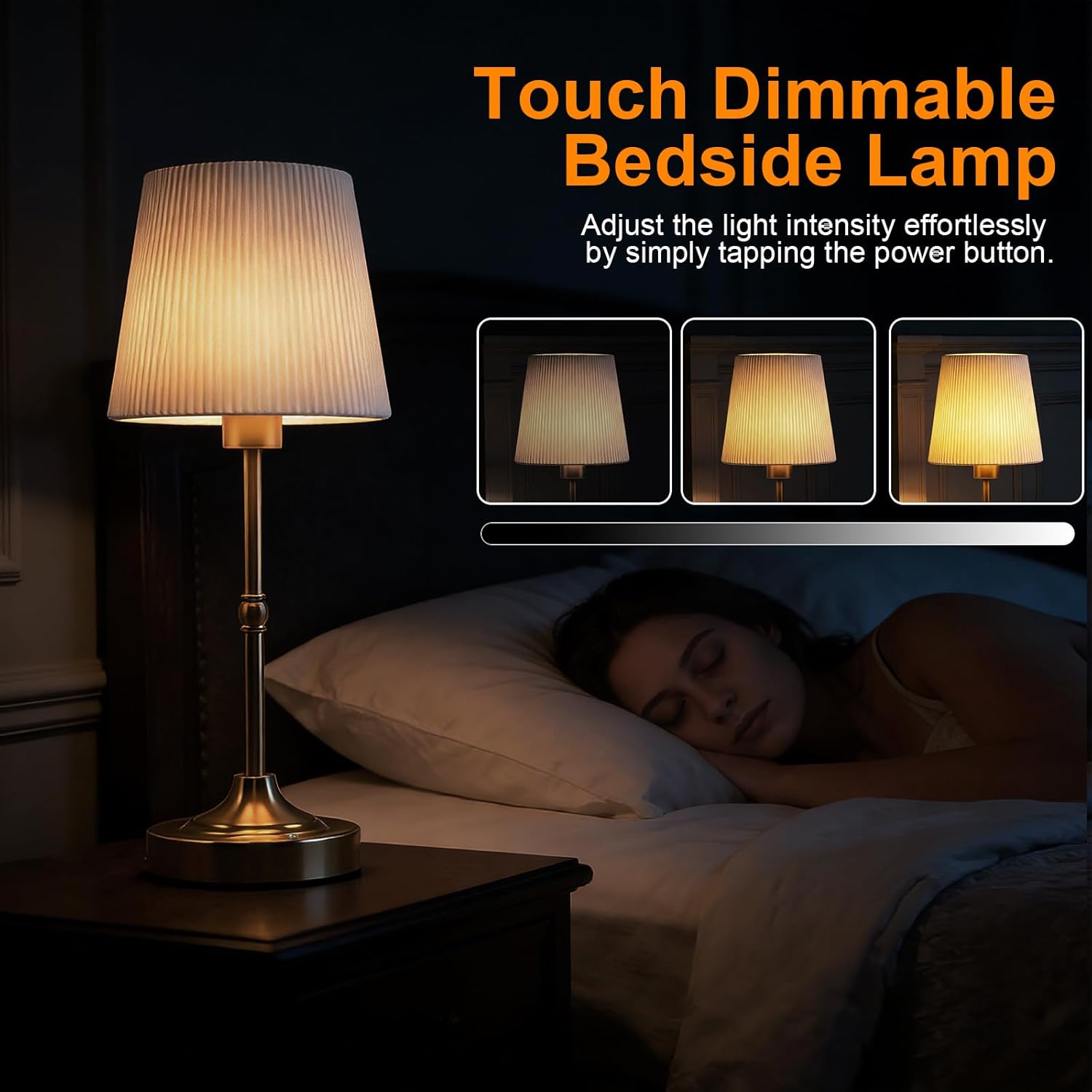 Cordless LED Table Lamp Rechargeable-5200mAh Battery Operated Lamp with Stepless Dimming,Touch Control/Smart Memory,Portable Wireless Lamp for Kid's Room/Dining Table/Bedroom/Home Decor