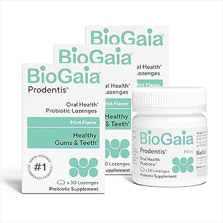 BioGaia Prodentis Oral Probiotics for Teeth & Gums and Bad Breath | Dental Hygienist-Recommended | Promotes Healthy Gums & Improves Oral Health | Fights Bad Breath | Dental Probiotic (3-Pack)