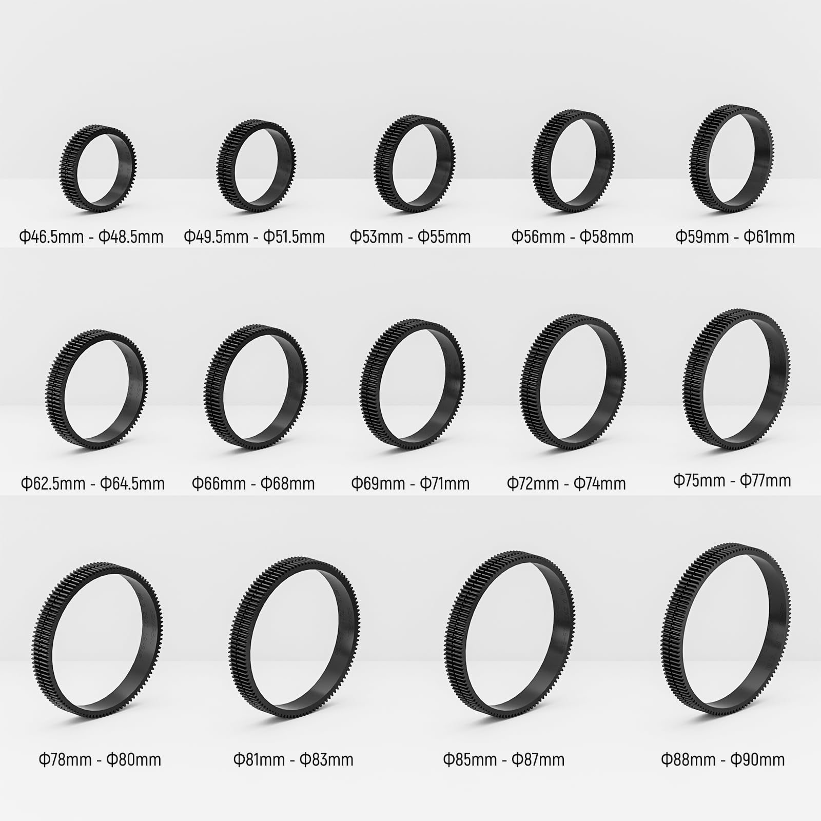 NEEWER 14pz Anelli di Follow Focus Senza Cuciture 0,8 MOD per Lenti ø46,5-90mm, Compatibile con SmallRig Compatibile con Tilta NEEWER Follow Focus per Canon Sony Nikon Fujifilm Panasonic Sigma,PG008