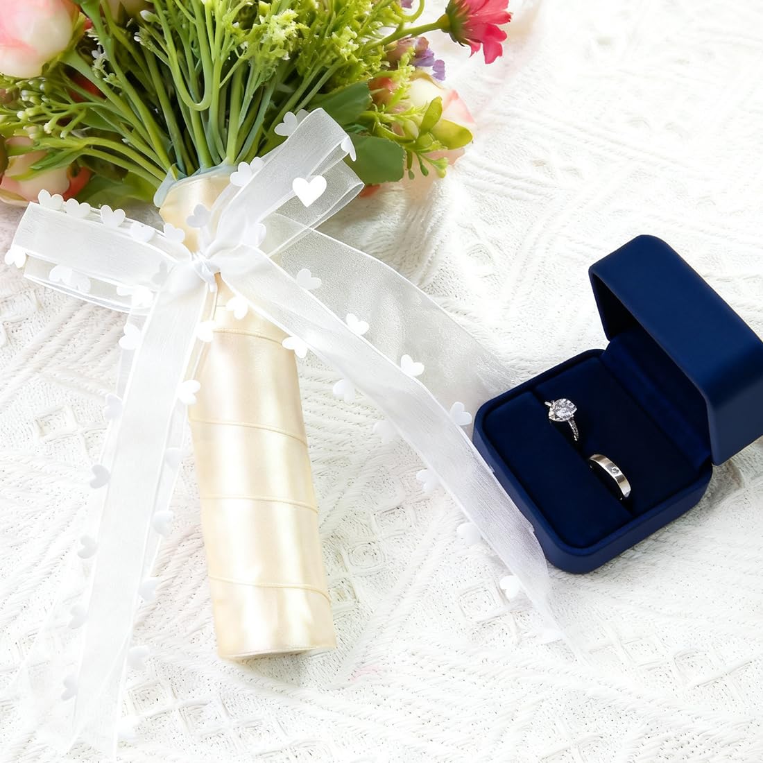 Kit de Decoración para Coche de Boda, 10 Lazos de Cinta para Coche Novia, Navidad y San Valentín, de Material de Alta Calidad Anti-Arrugas, Perfecto para Proyectos de Bricolaje