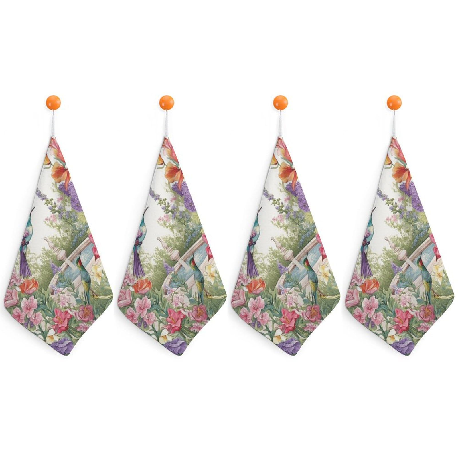 Serviette décorative de qualité hôtel avec motifs oiseaux et fleurs