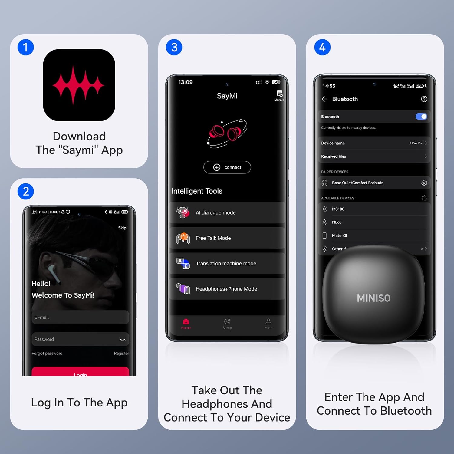 2 Pairs AI Translation Earbuds Real-Time Translator Headphones with 135 Languages, 0.5s Delay & 98% Accuracy, 2-in-1 Open/In-Ear Design, Bluetooth Mini Earbuds for Travel Business Sports Sleep - Image 9