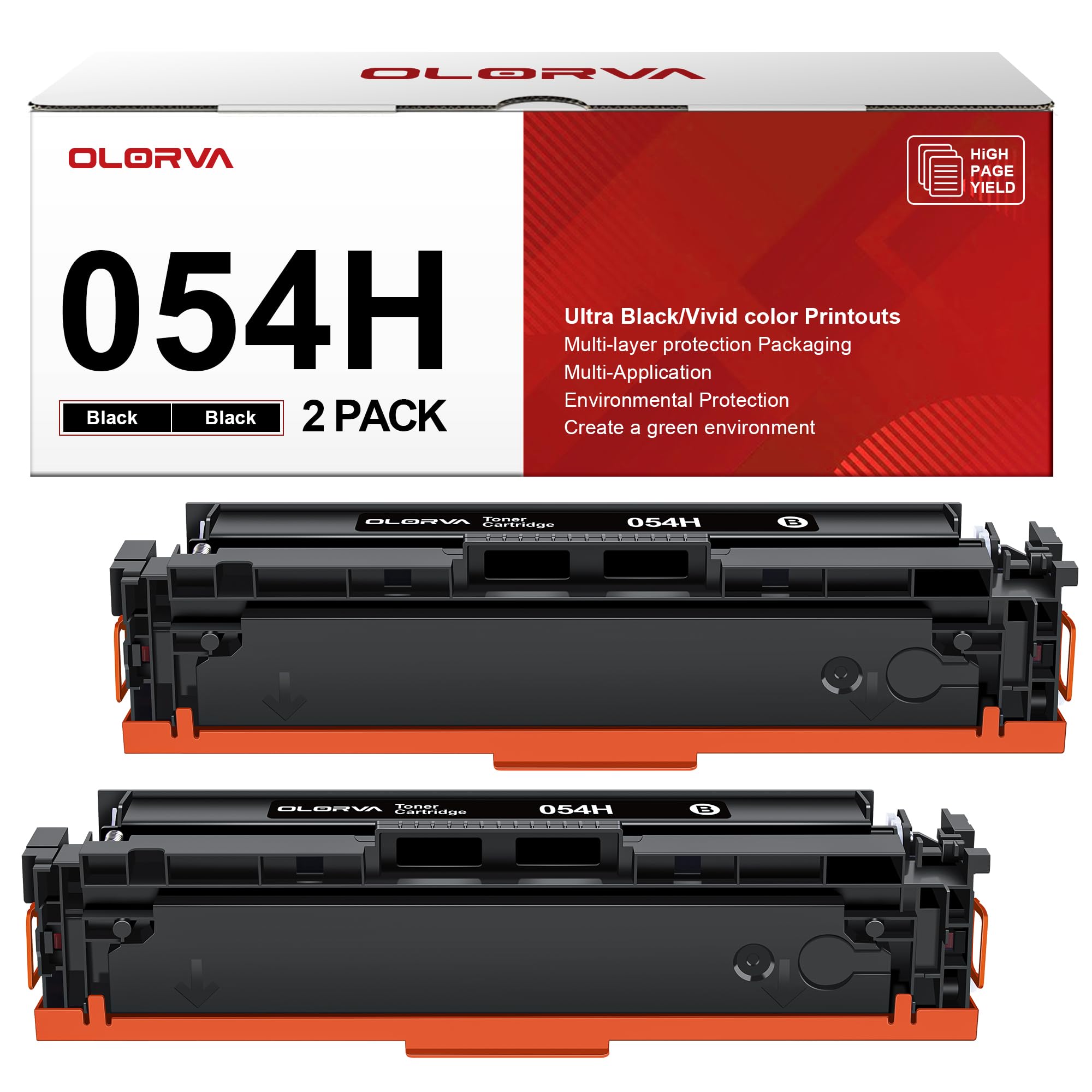 OLORVA 054H Toner Cartridge Set 2 Black | Works with Canon Color imageCLASS MF642Cdw Toner Cartridges, MF644Cdw, MF641Cdw, MF644Cdw, LBP622Cdw Laser Printer