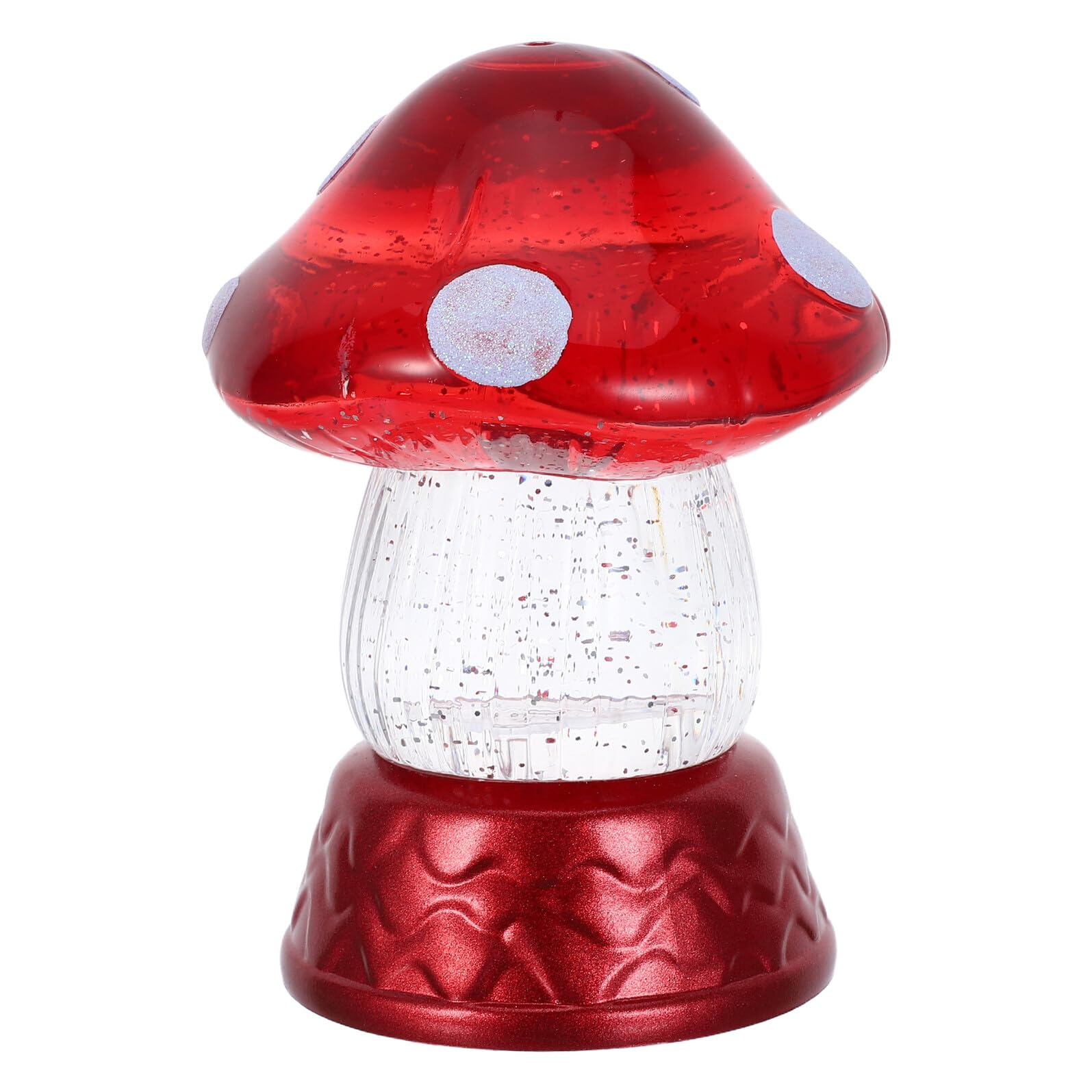 Lampka Nocna Grzybek LED z Efektem Śniegu Do Sypialni Miękkie Światło bez Odblasków Przenośna Lampa Stołowa Biurko i Nocny Stolik Dekoracja Zimowa i Dziecięca