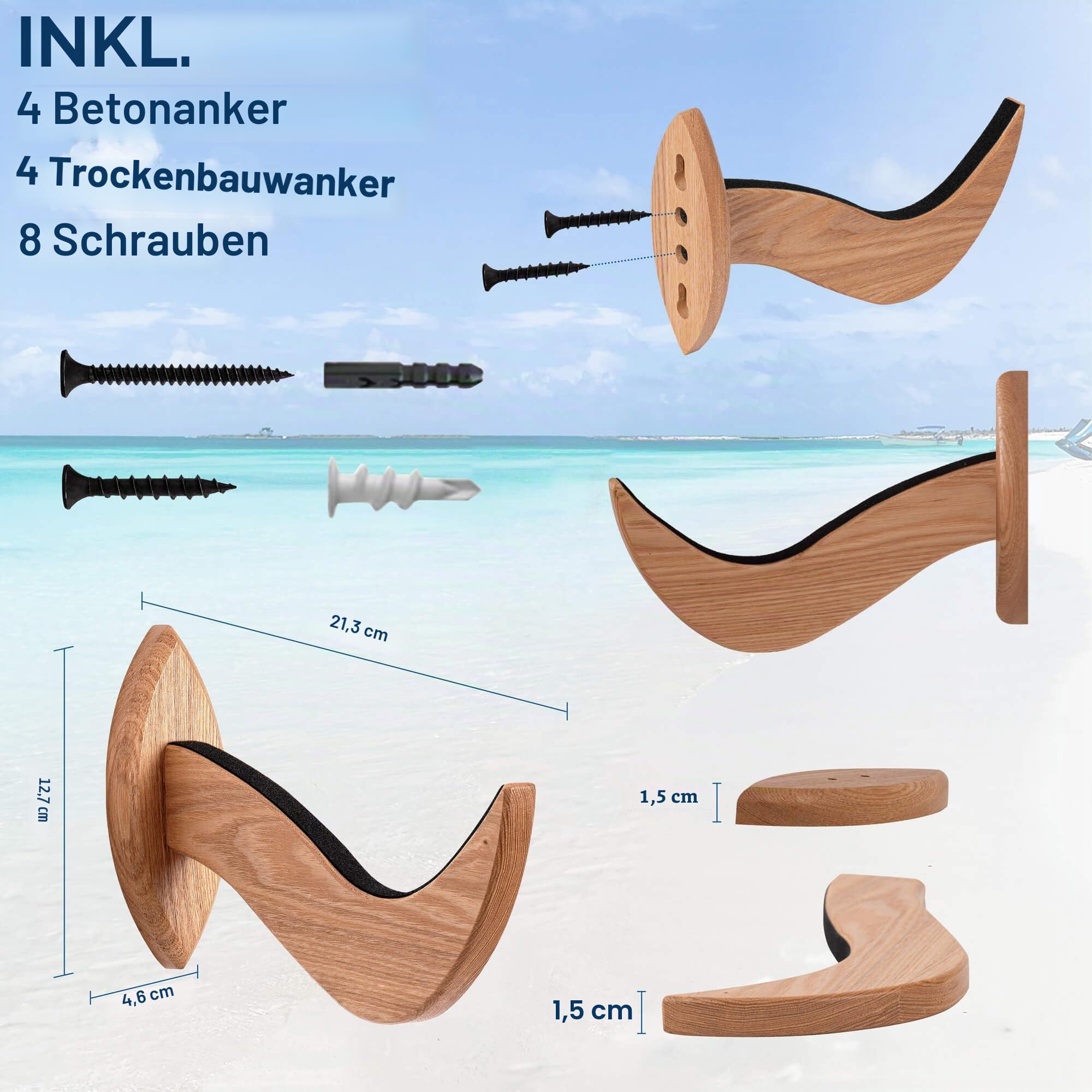Hang 11 Surfboard Wandhalterung,Rack für Surfboard, Snowboard, Longboard, Skateboard, Wakeboard, der perfekte Ständer zum Präsentieren Ihrer Boards, horizontaler Aufhänger zur Aufbewahrung