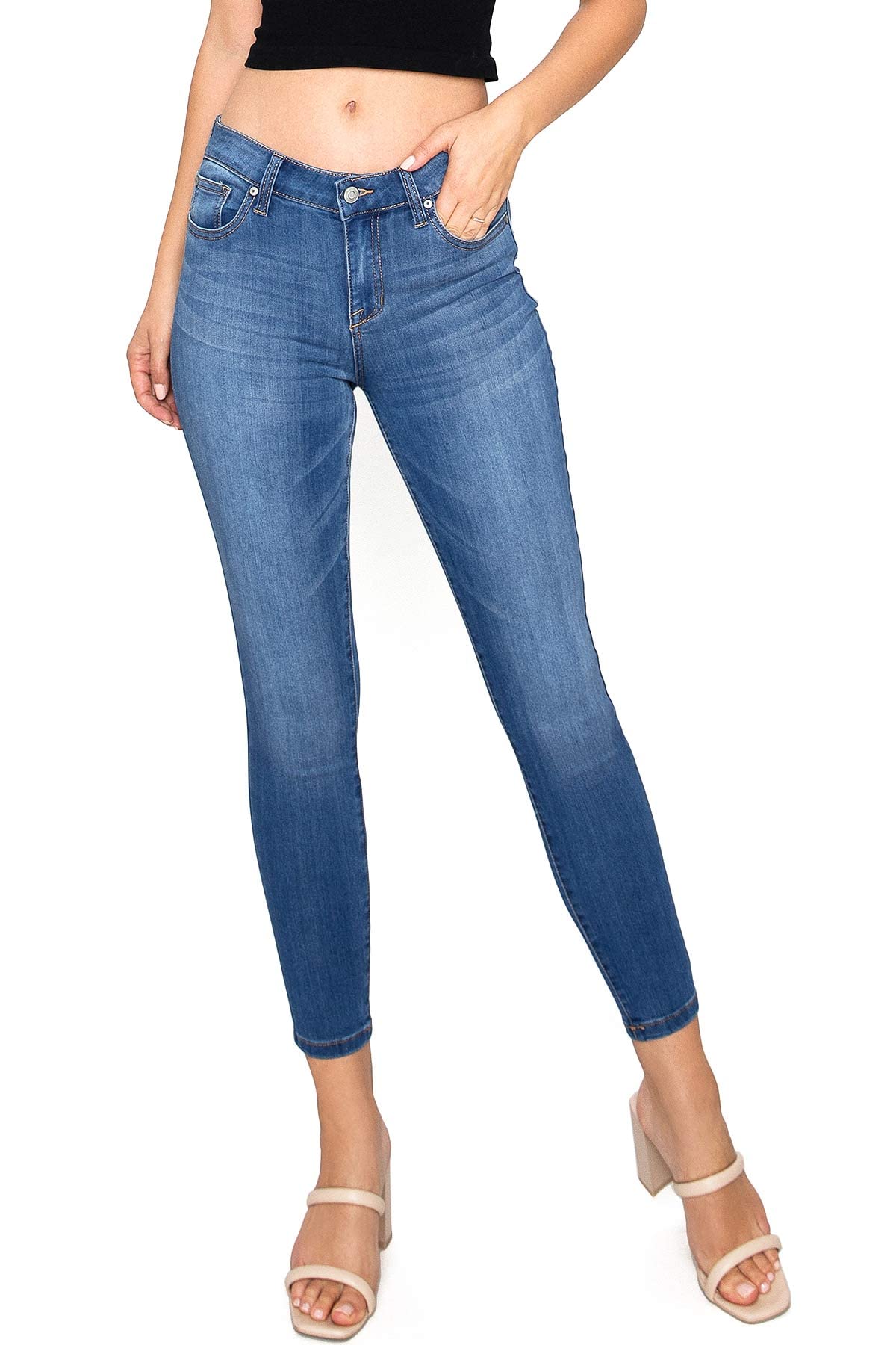 Hotel Kalinga Celebrity Pink High Waisted Skinny Jeans Ankle Jeans