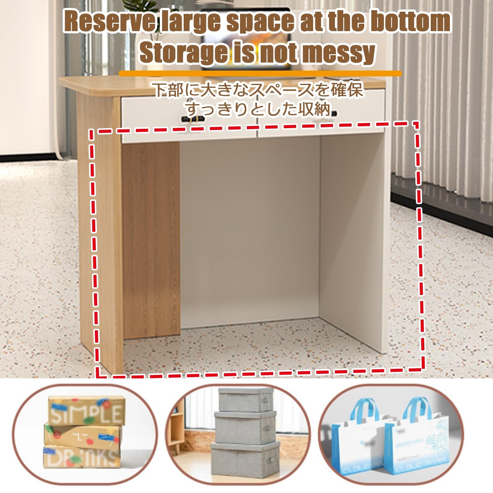 Scrivania moderna bianca per reception, con cassetto bloccabile, postazione di lavoro per banco cassa e vetrina, facile installazione, perfetta per uffici, aziende e spazi accoglienti