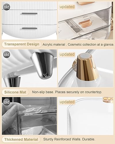 Miniatura 3 de Organizador de maquillaje con soporte para lápiz labial, organizador de cuidado de la piel, caja de almacenamiento de cosméticos, regalos para niñas