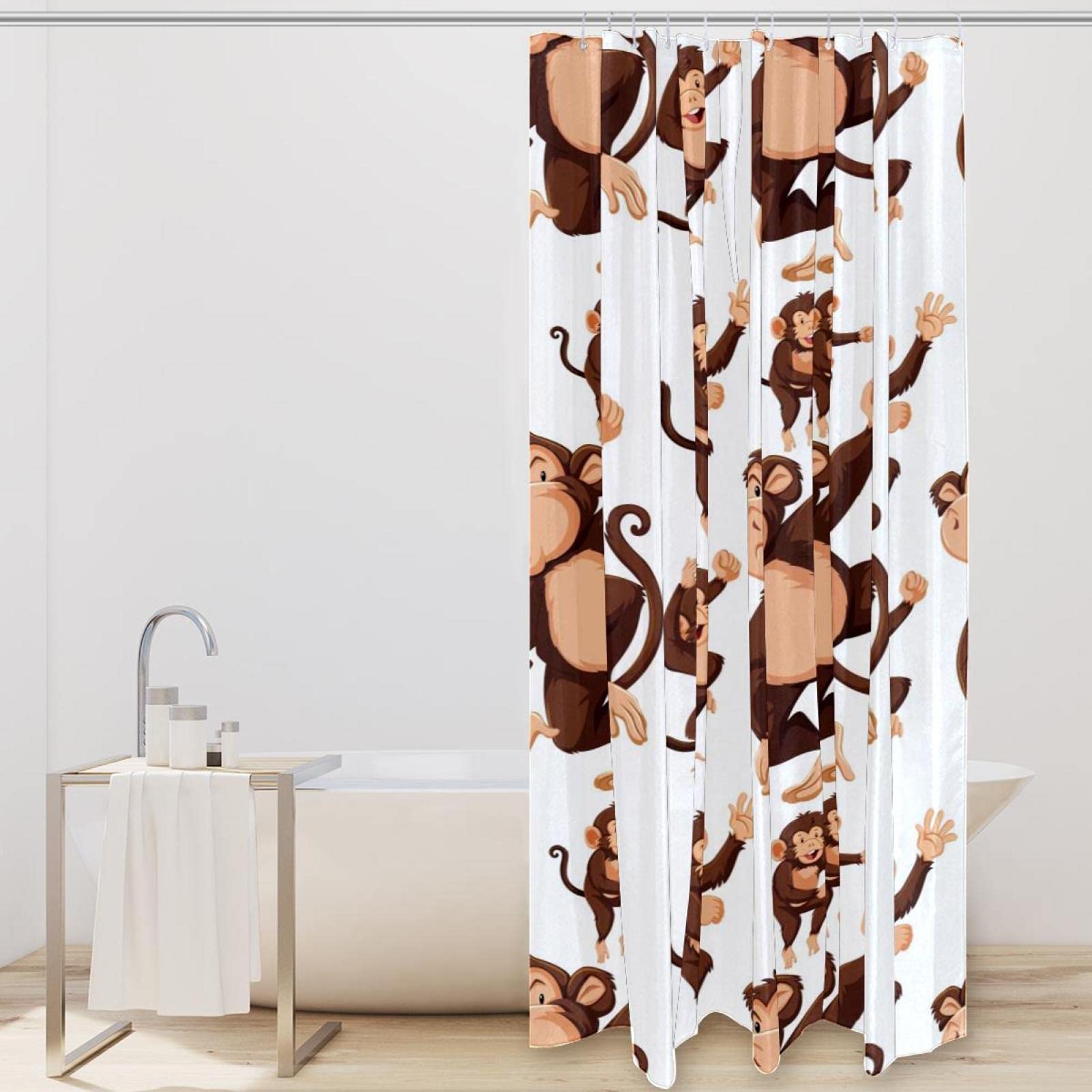 Duschvorhang Wilde Enten Jagdmotiv – Wasserdichter Stoff 183 X 183 Cm Mit Haken (braun/blaugrün)