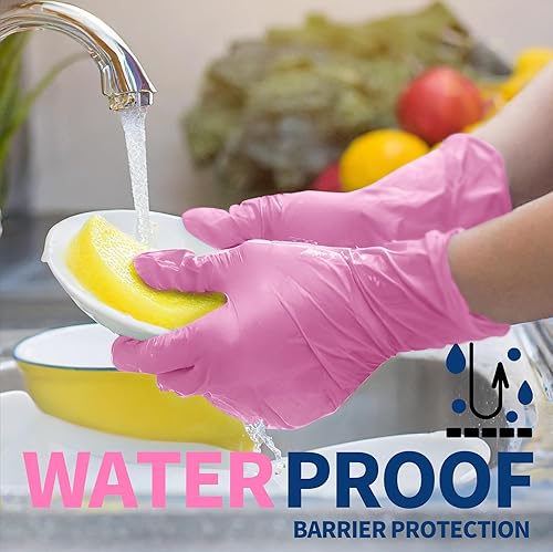 Miniatura 9 de Nitrile Exam Gloves, Powder-Free Latex-Free Disposable Glove for Medical Cooking Esthetician Cleaning, 100 Pcs