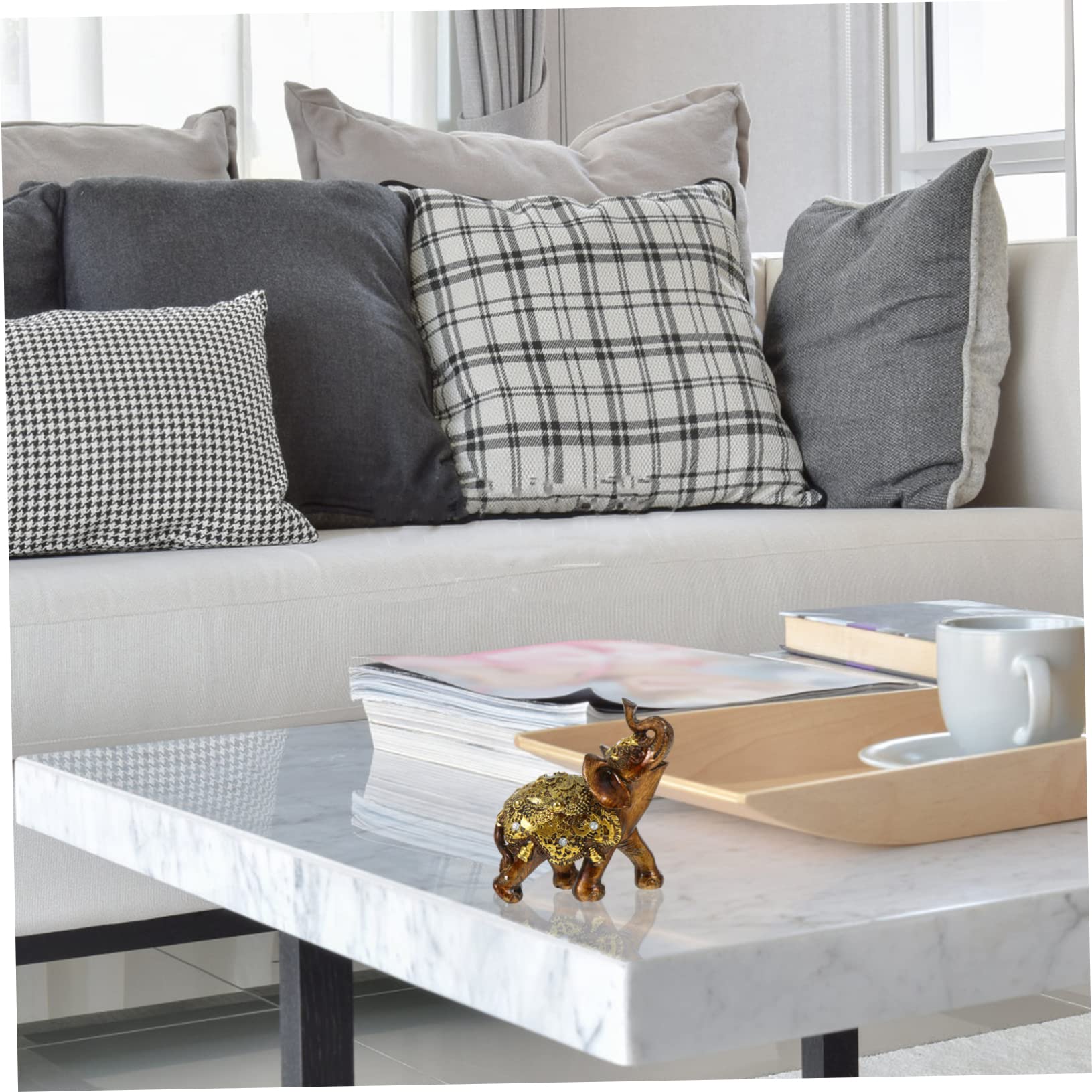 ABOOFAN 2 Pz ornamenti di elefanti decorazione scrivania bedroom decoration statuetta di elefante arredamento antico elefante decorazioni casa ornamento figurina feng shui Home decor