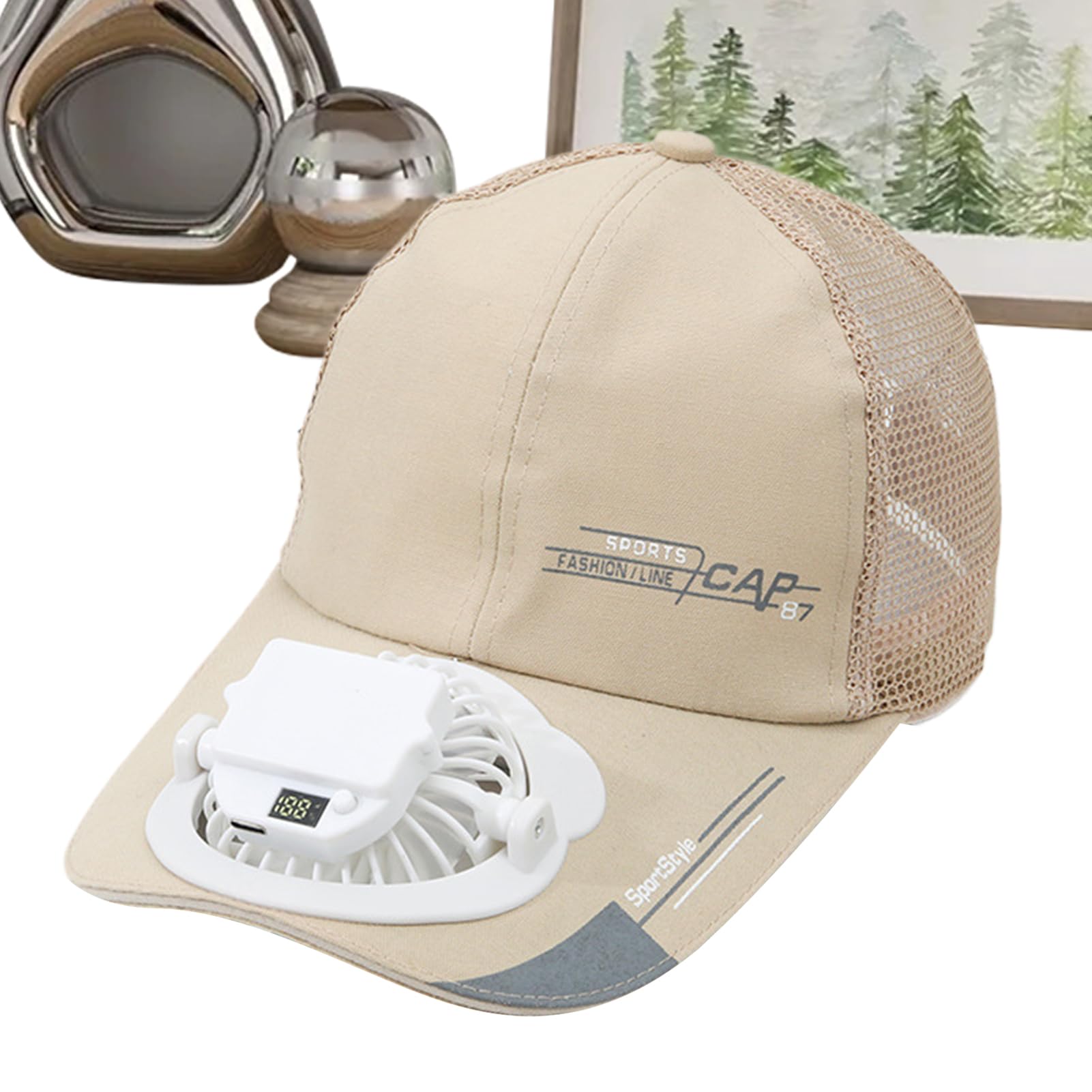 Chapeau de baseball avec ventilateur à séchage rapide et écran digital - 8