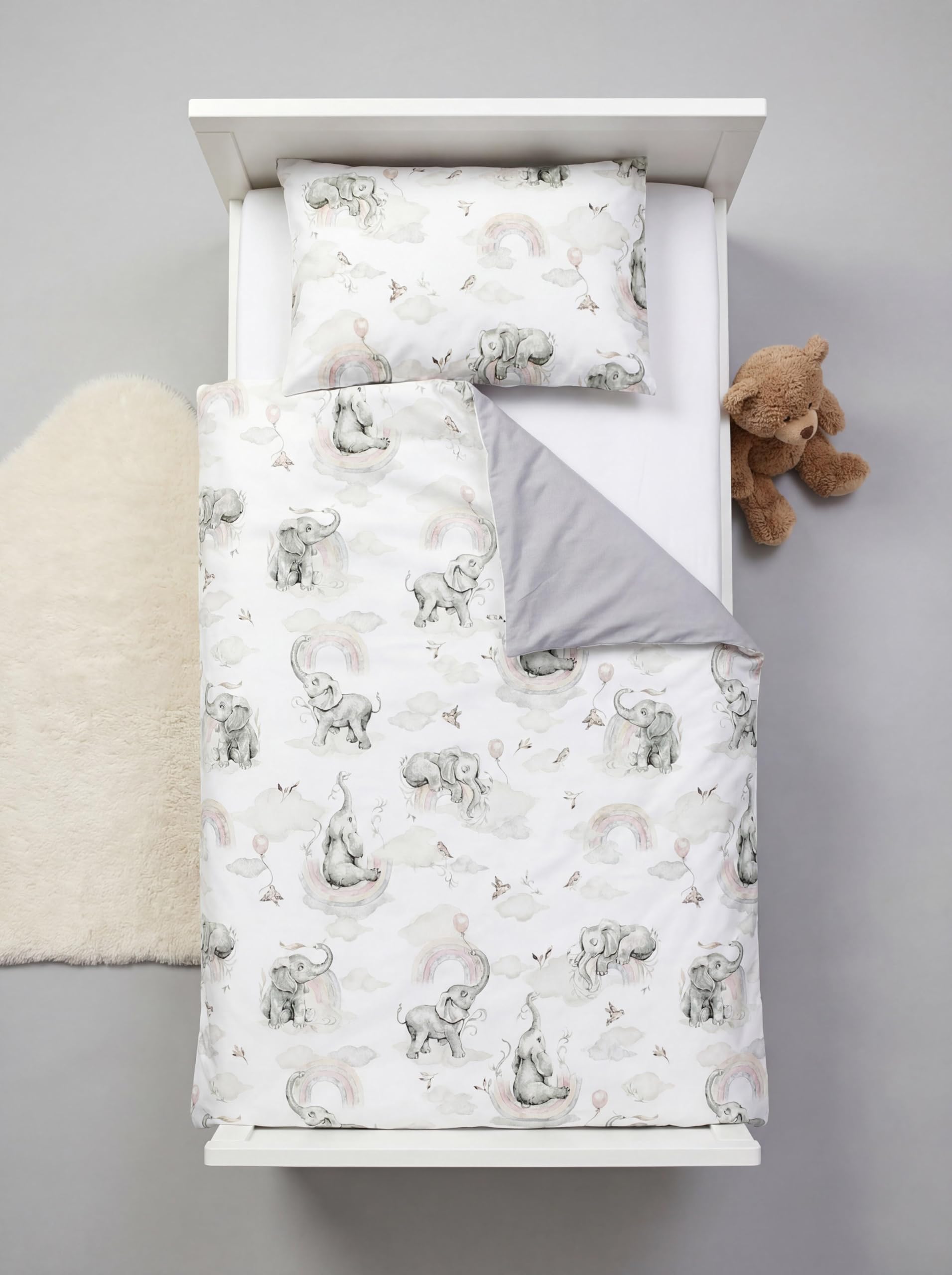 TupTam Juego de Ropa de Cama para Niños, de 2 Piezas., Conejo/Rosa/Lunares, 120x90 cm — view 90